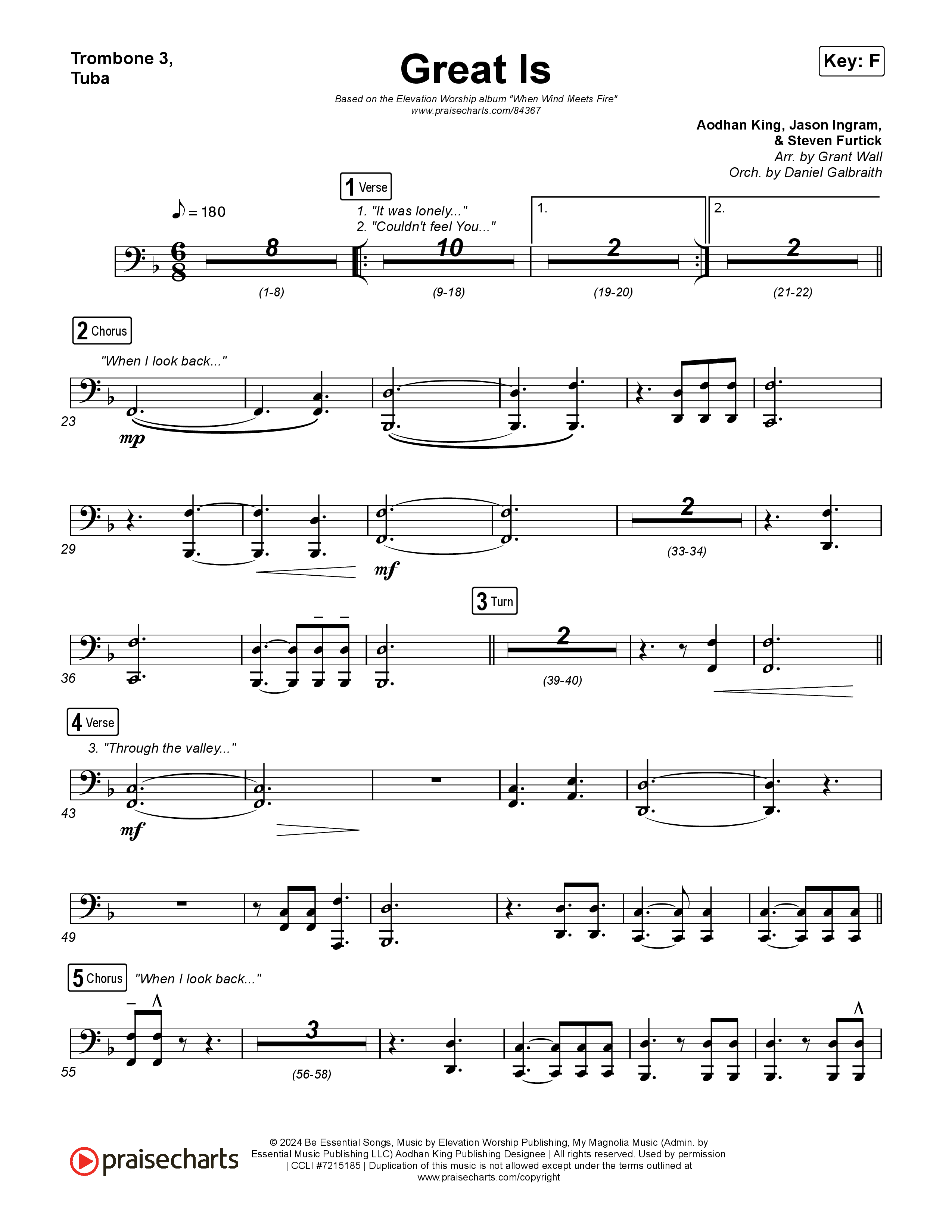 Great Is Trombone 3/Tuba (Elevation Worship / Jenna Barrientes)