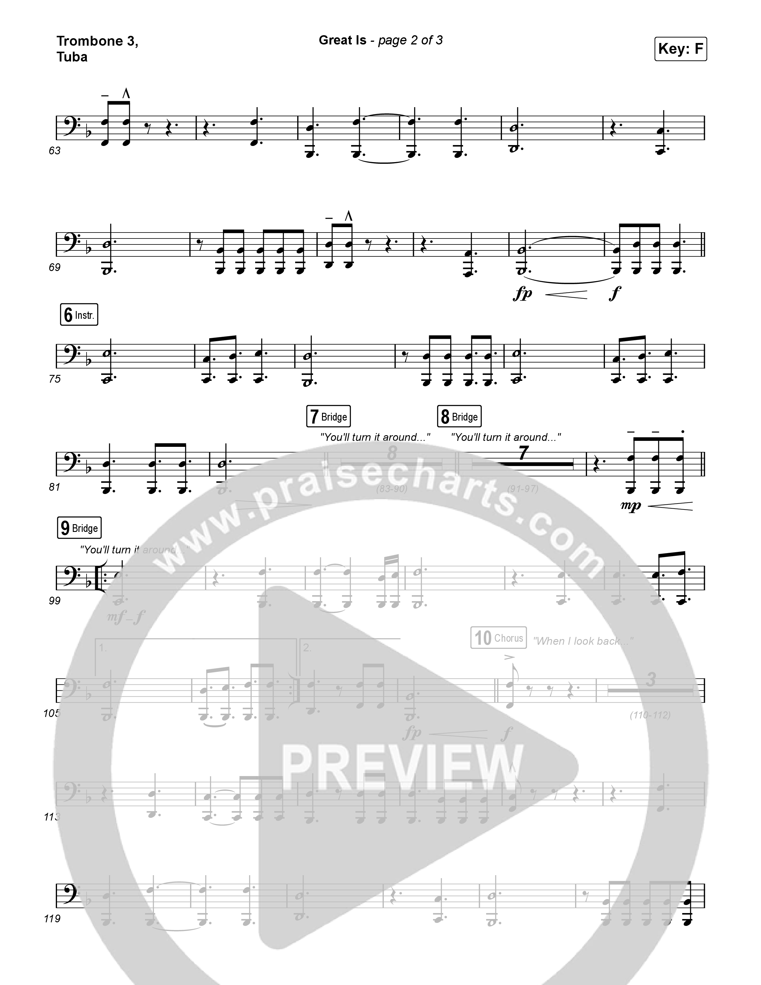 Great Is Trombone 3/Tuba (Elevation Worship / Jenna Barrientes)