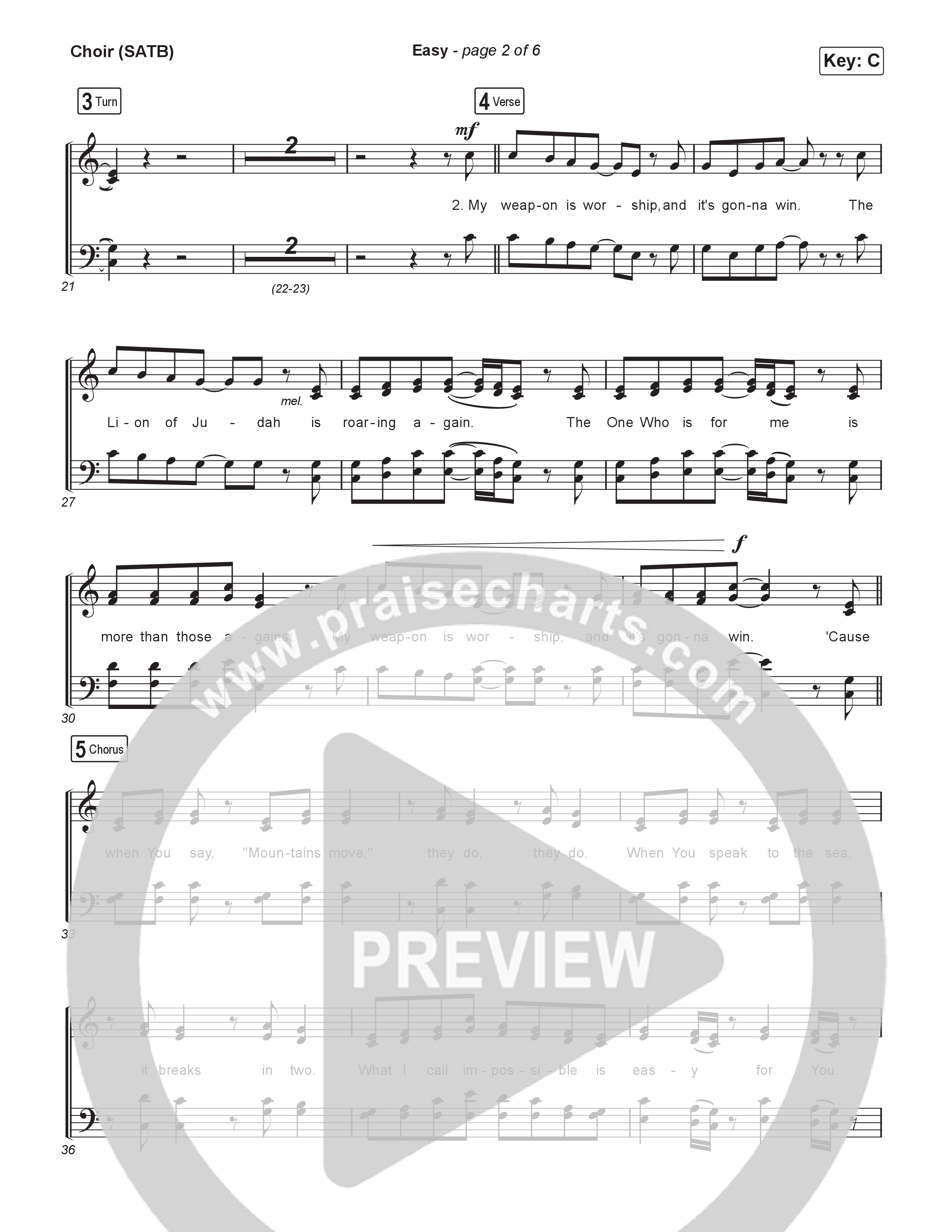 Easy Choir Sheet (SATB) (Elevation Worship / Jonsal Barrientes)