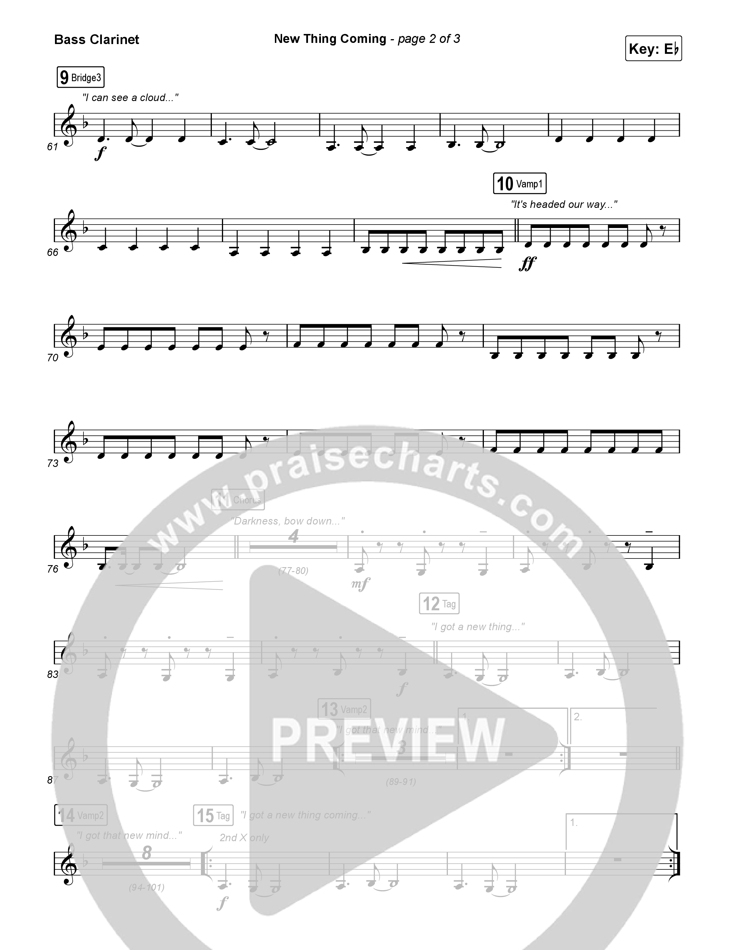 New Thing Coming Bass Clarinet (Elevation Worship / Steven Furtick / Tiffany Hudson)