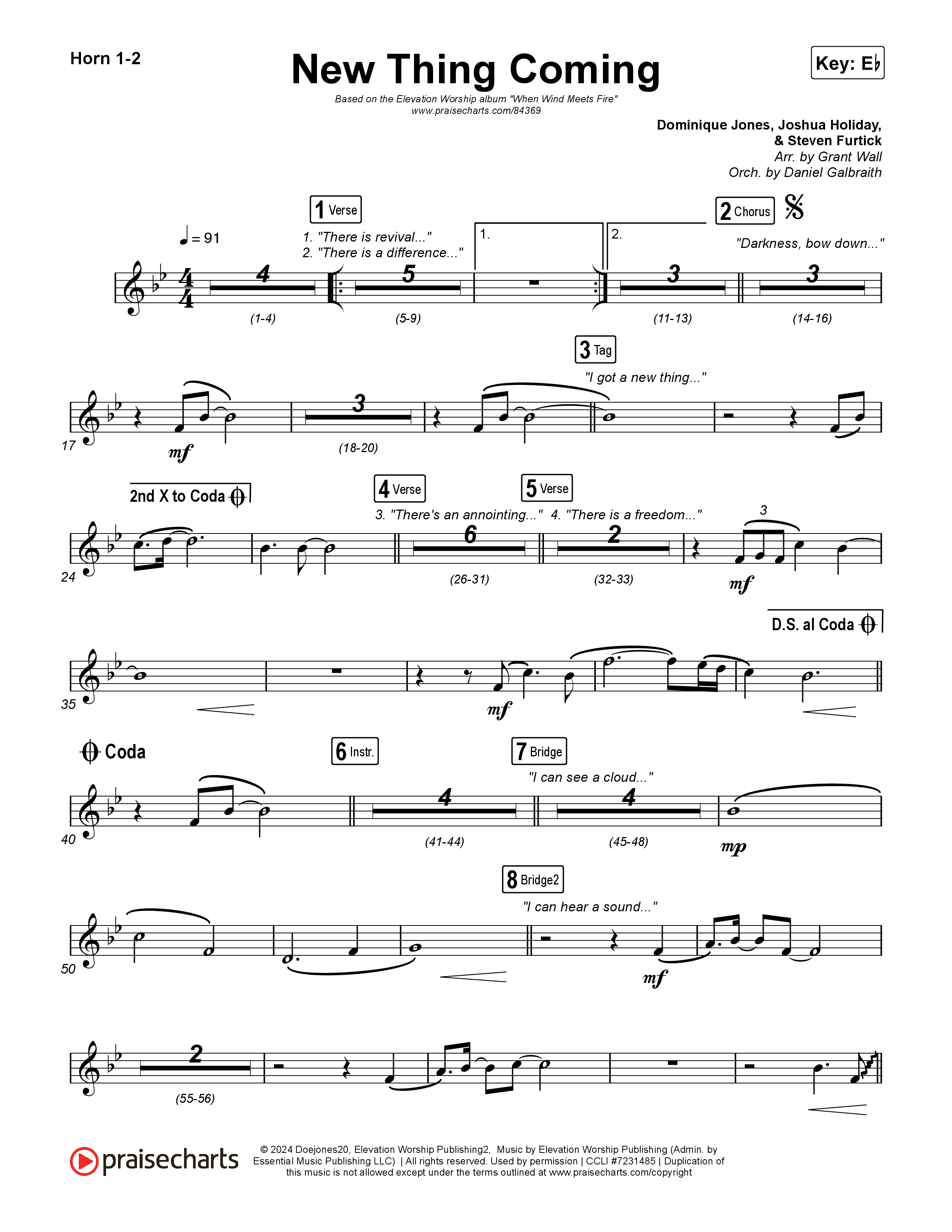 New Thing Coming Brass Pack (Elevation Worship / Steven Furtick / Tiffany Hudson)