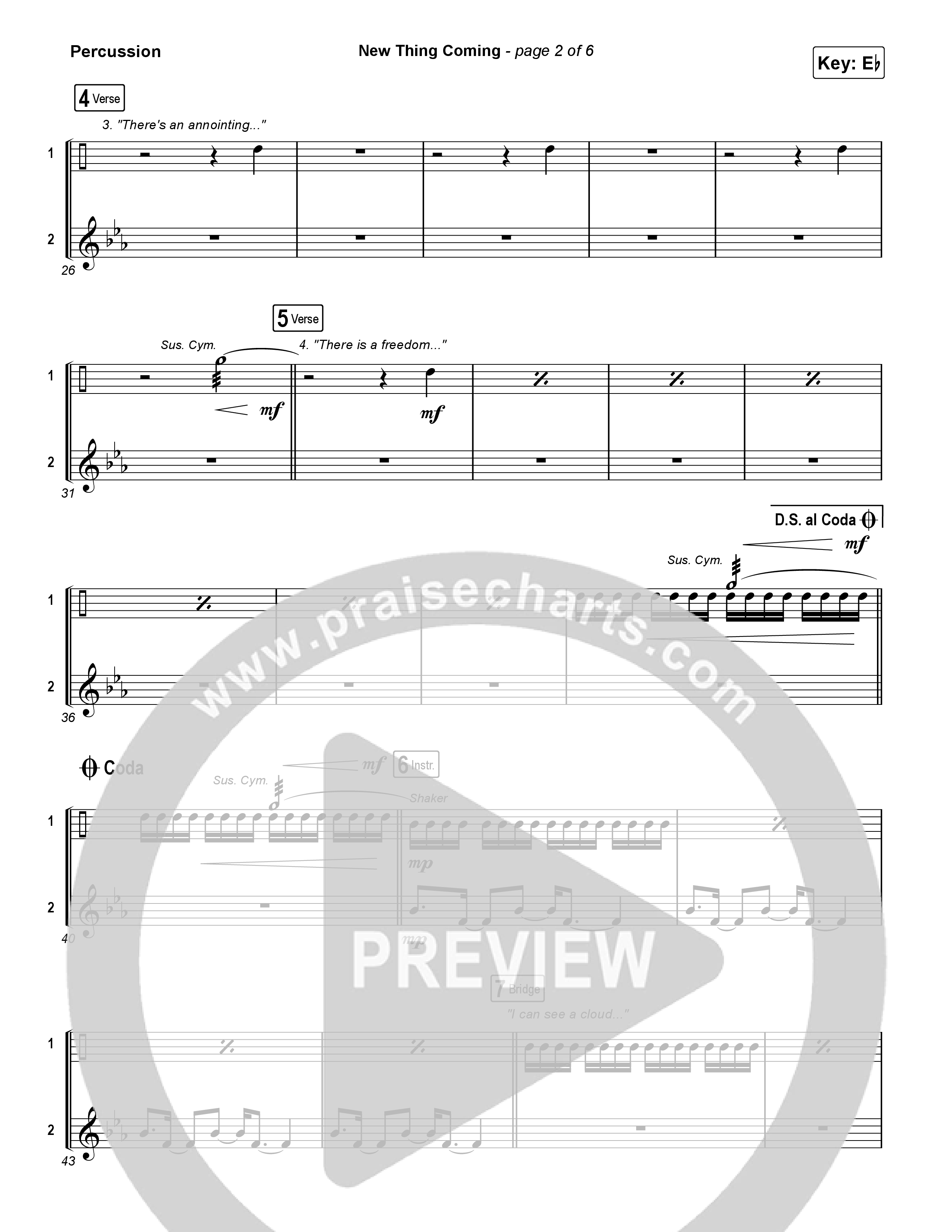 New Thing Coming Percussion (Elevation Worship / Steven Furtick / Tiffany Hudson)