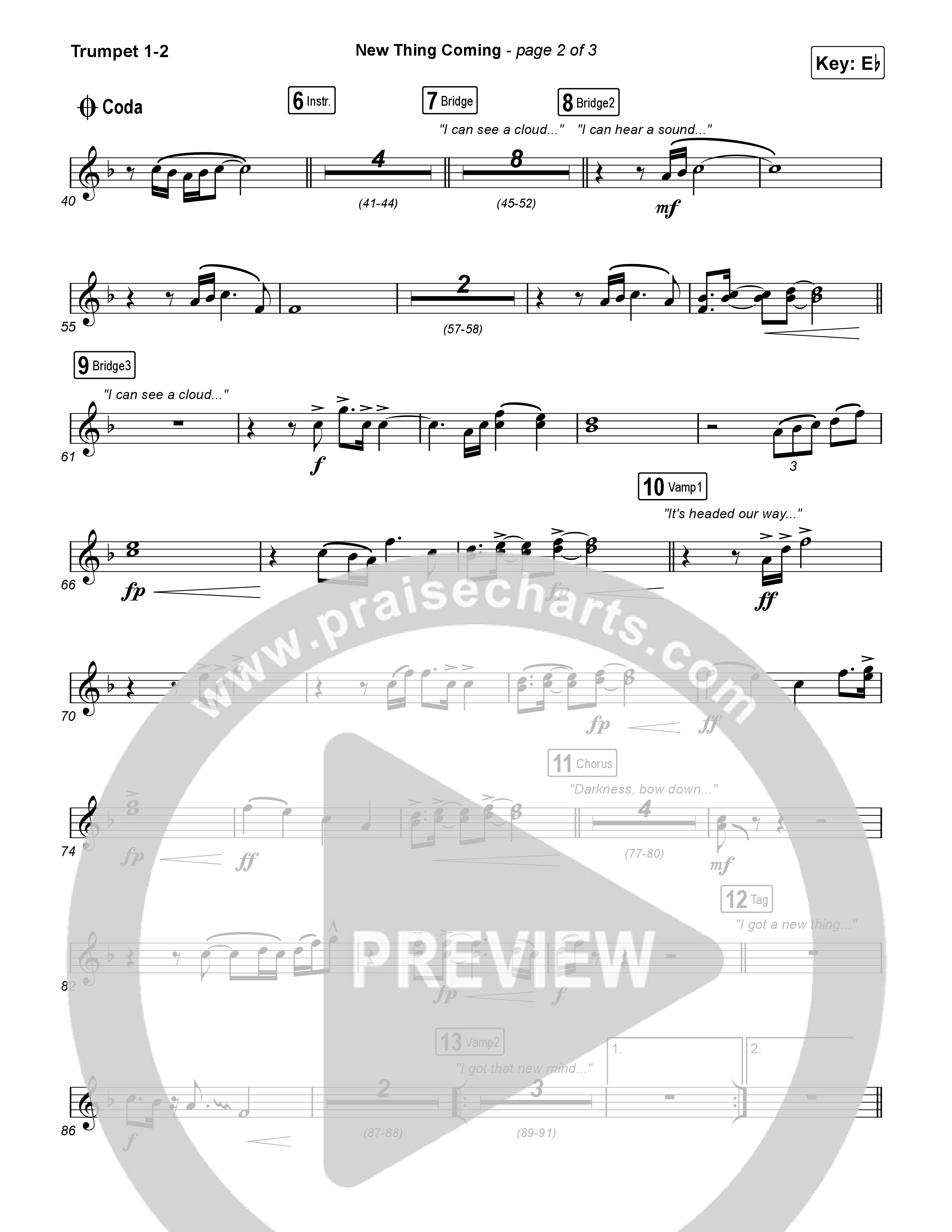 New Thing Coming Trumpet 1,2 (Elevation Worship / Steven Furtick / Tiffany Hudson)