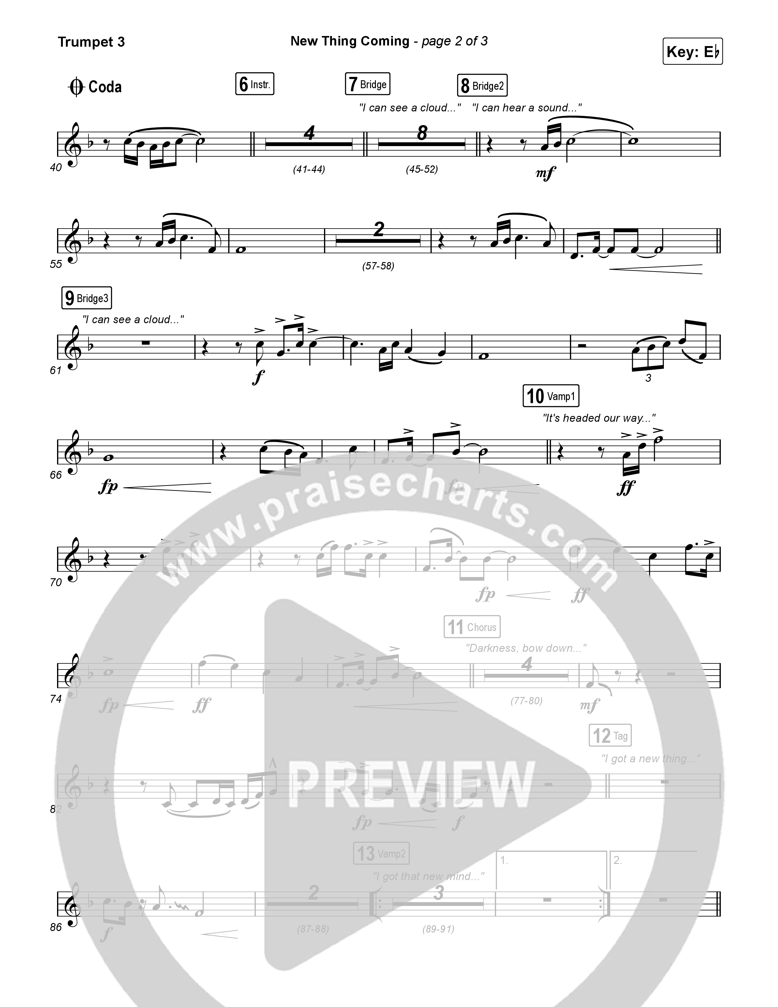 New Thing Coming Trumpet 3 (Elevation Worship / Steven Furtick / Tiffany Hudson)