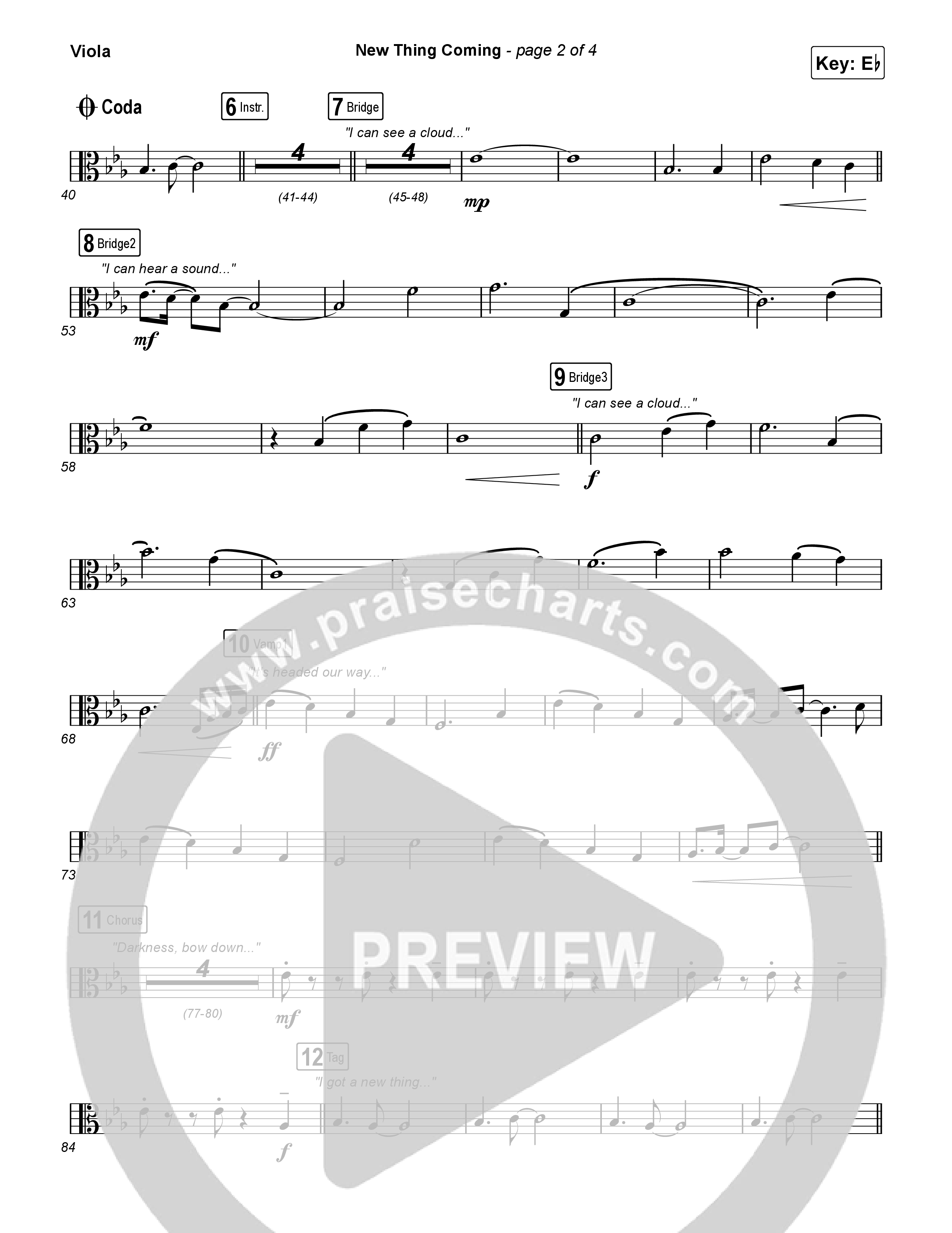 New Thing Coming Viola (Elevation Worship / Steven Furtick / Tiffany Hudson)