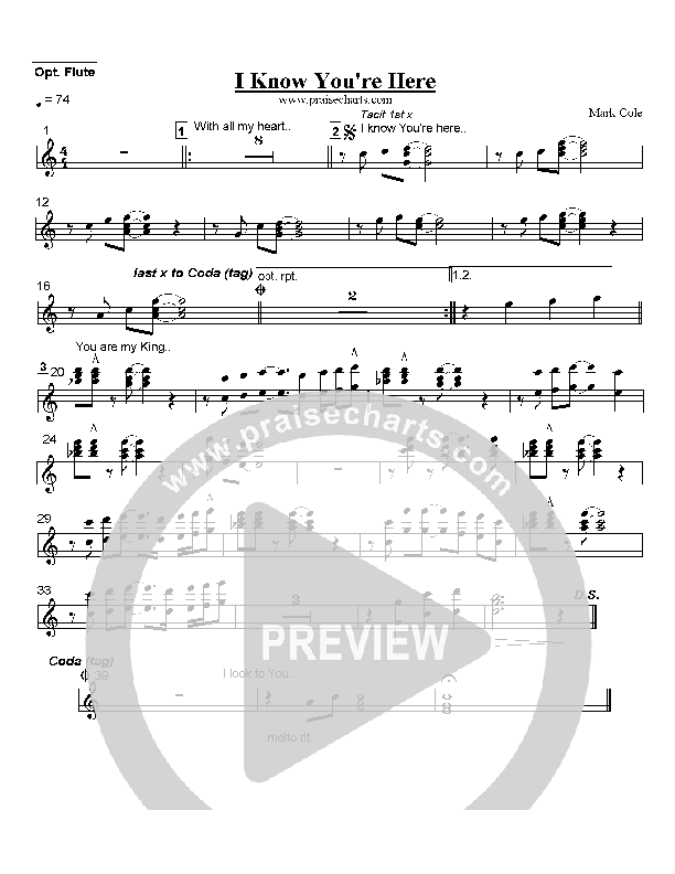 I Know You're Here Flute (Mark Cole)