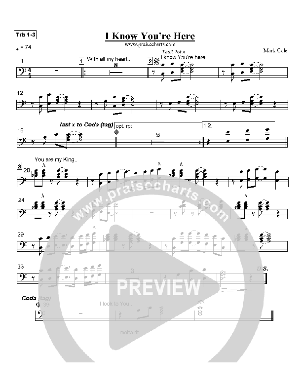 I Know You're Here Trombone 1/2/3 (Mark Cole)