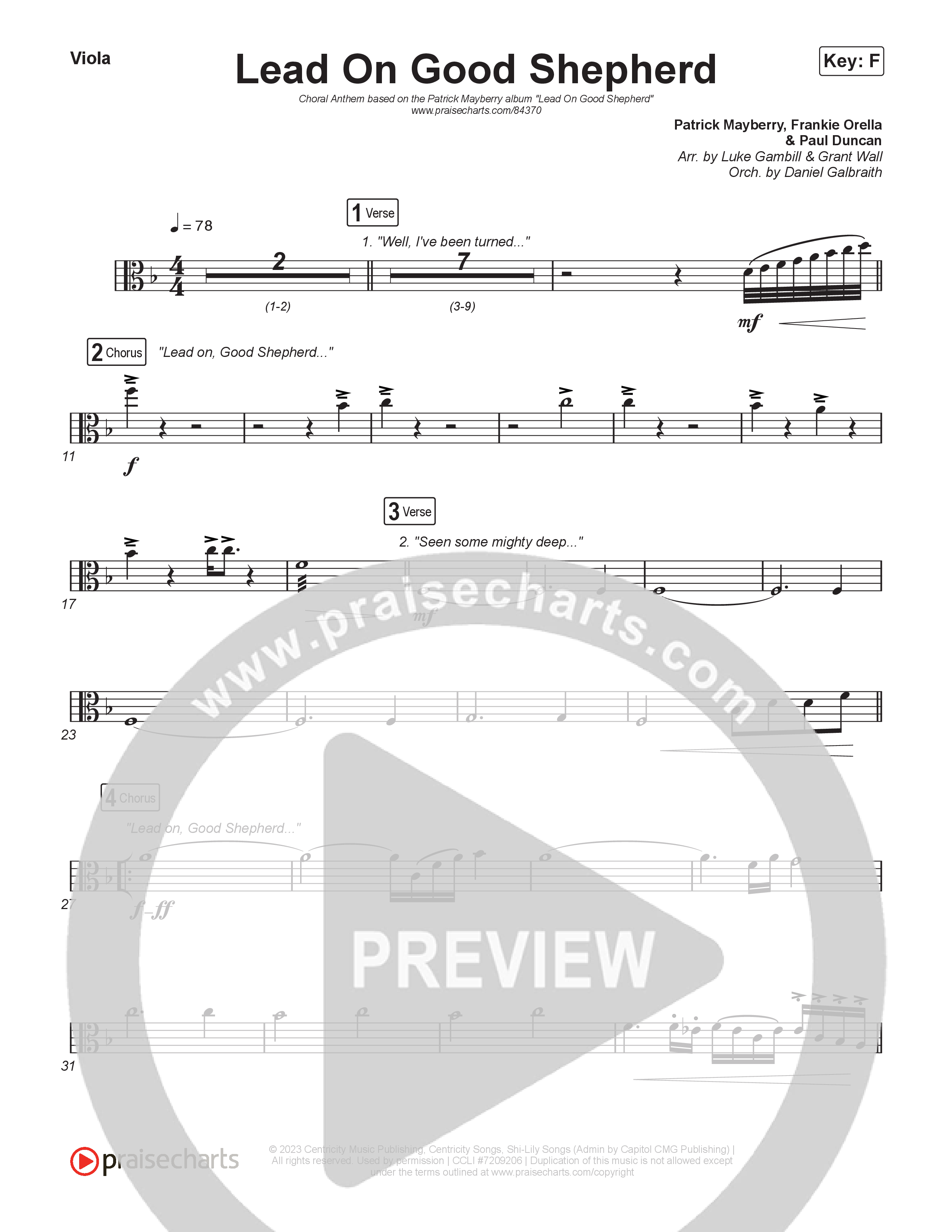 Lead On Good Shepherd (Choral Anthem SATB) String Pack (Patrick Mayberry / Crowder / Arr. Luke Gambill)