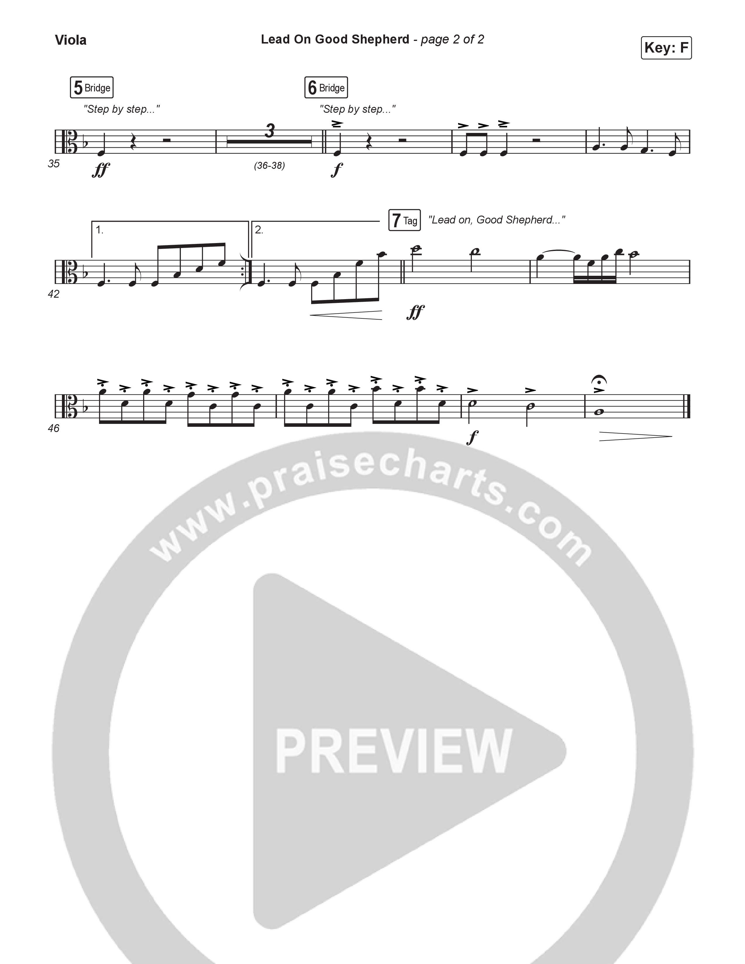 Lead On Good Shepherd (Choral Anthem SATB) Viola (Patrick Mayberry / Crowder / Arr. Luke Gambill)