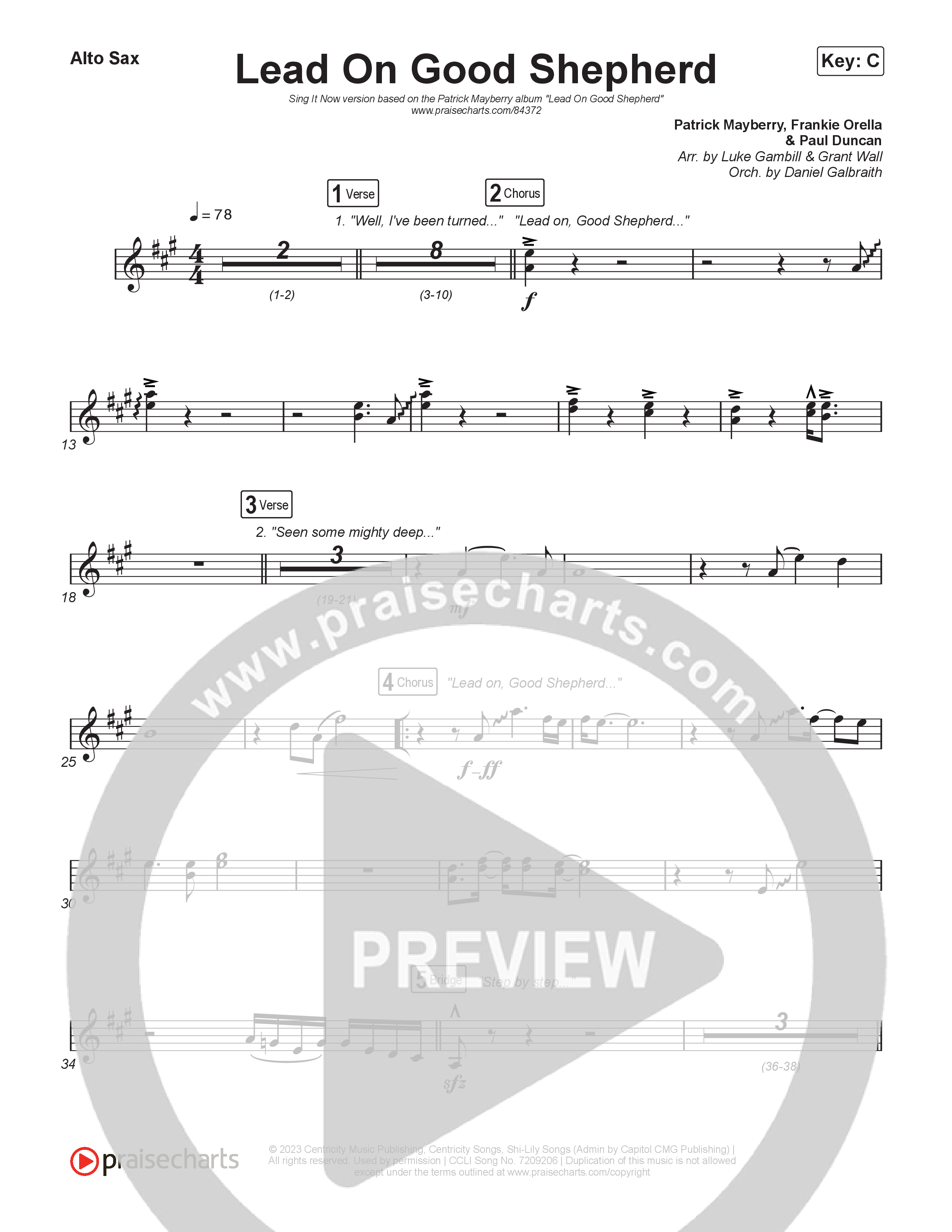 Lead On Good Shepherd (Sing It Now) Sax Pack (Patrick Mayberry / Crowder / Arr. Luke Gambill)