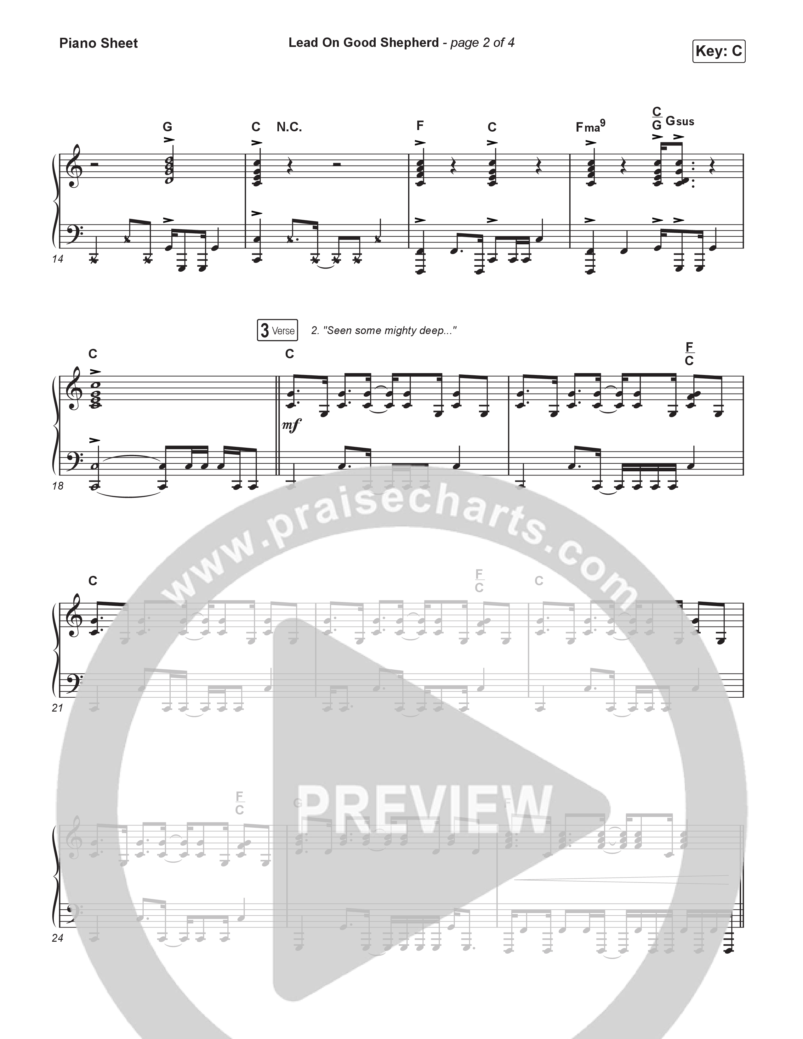 Lead On Good Shepherd (Sing It Now) Piano Sheet (Patrick Mayberry / Crowder / Arr. Luke Gambill)