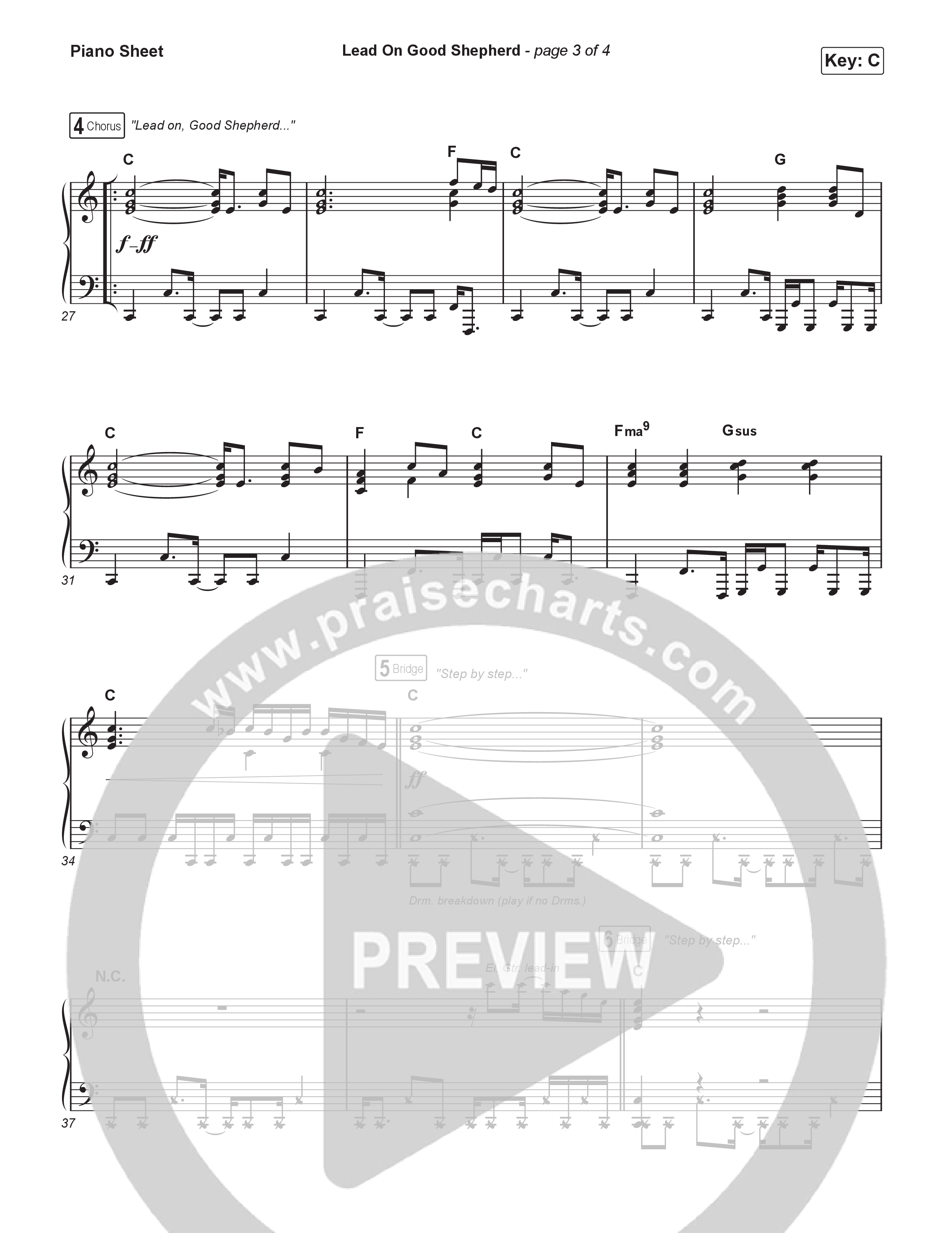 Lead On Good Shepherd (Sing It Now) Piano Sheet (Patrick Mayberry / Crowder / Arr. Luke Gambill)