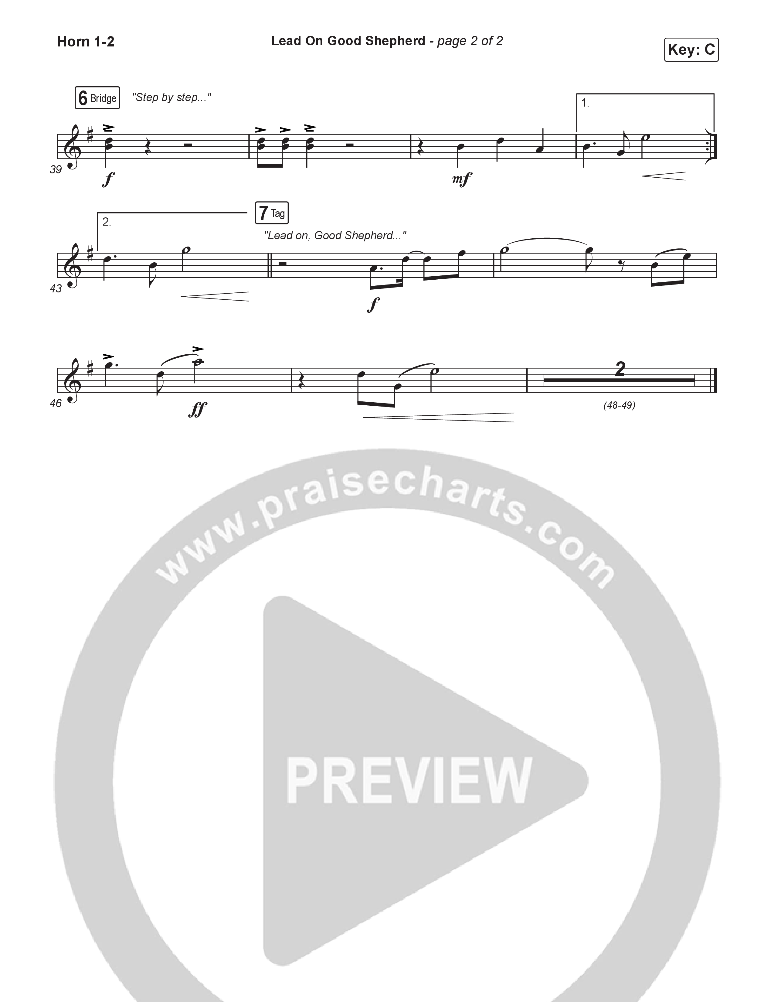 Lead On Good Shepherd (Worship Choir/SAB) French Horn 1/2 (Patrick Mayberry / Crowder / Arr. Luke Gambill)