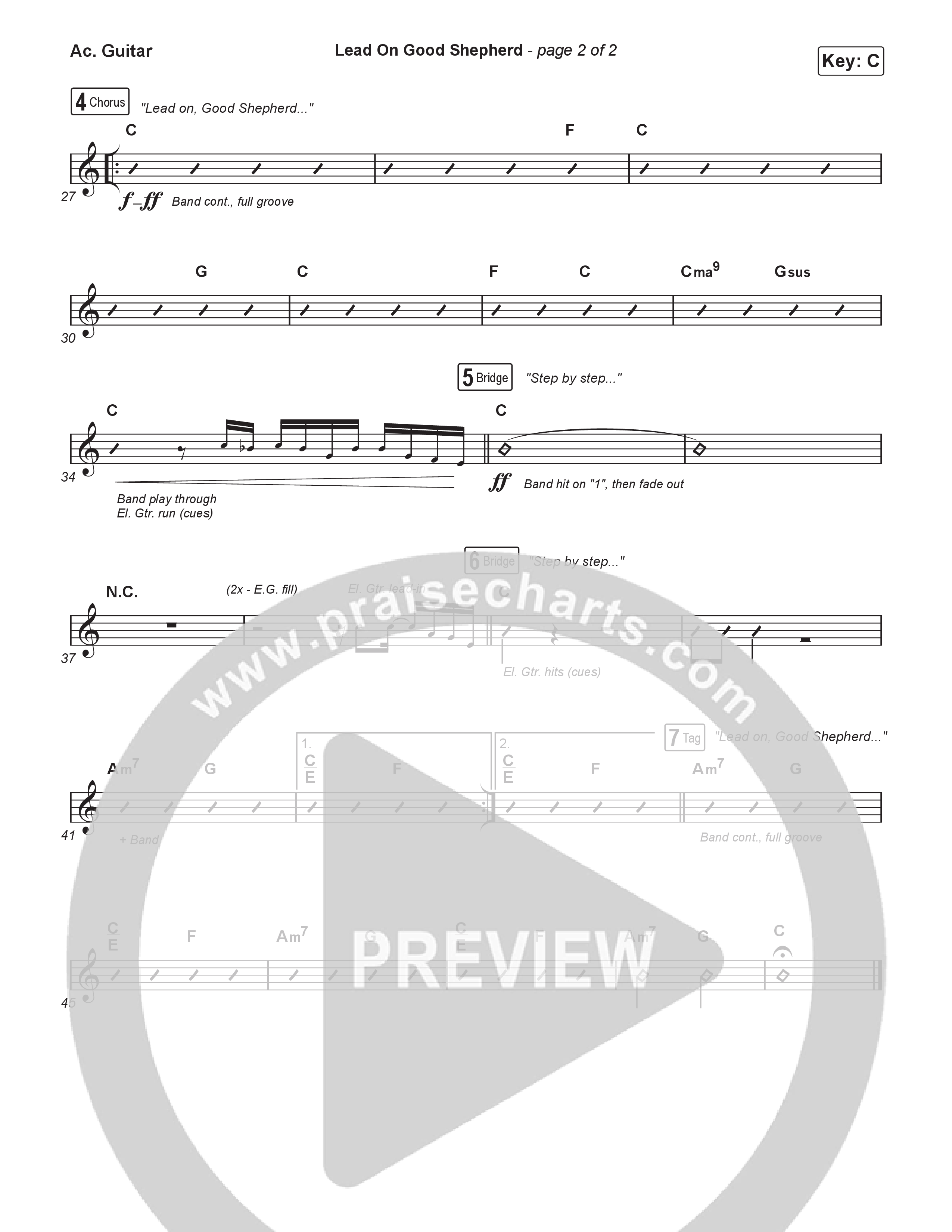 Lead On Good Shepherd (Unison/2-Part) Acoustic Guitar (Patrick Mayberry / Crowder / Arr. Luke Gambill)