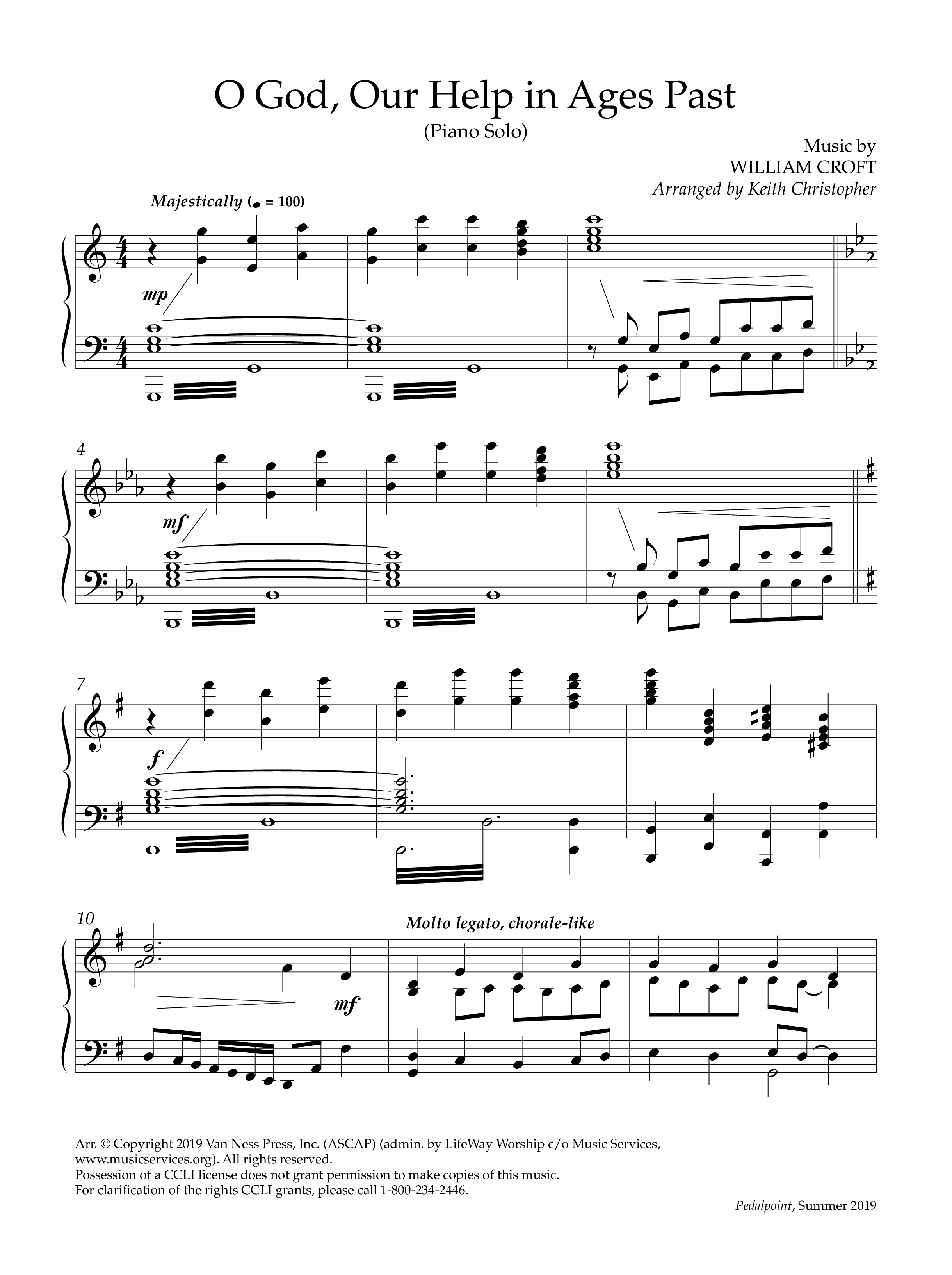 O God Our Help In Ages Past (Instrumental) Piano Solo (Lifeway Worship / Arr. Keith Christopher)
