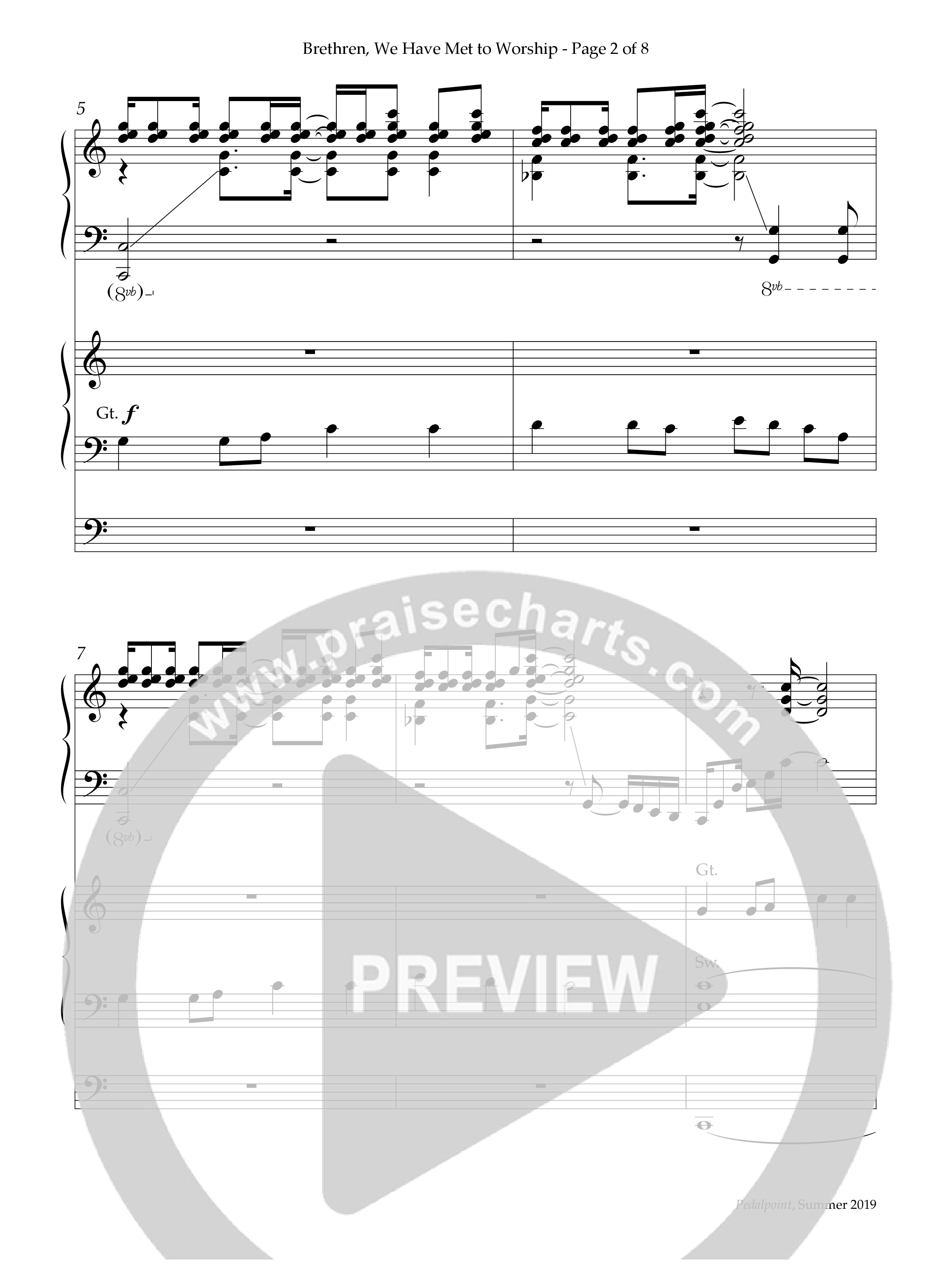 Brethren We Have Met To Worship (with O Worship The King) (Instrumental) Piano-Organ (Lifeway Worship / Arr. Gail Scott / Arr. Richard Kingsmore)
