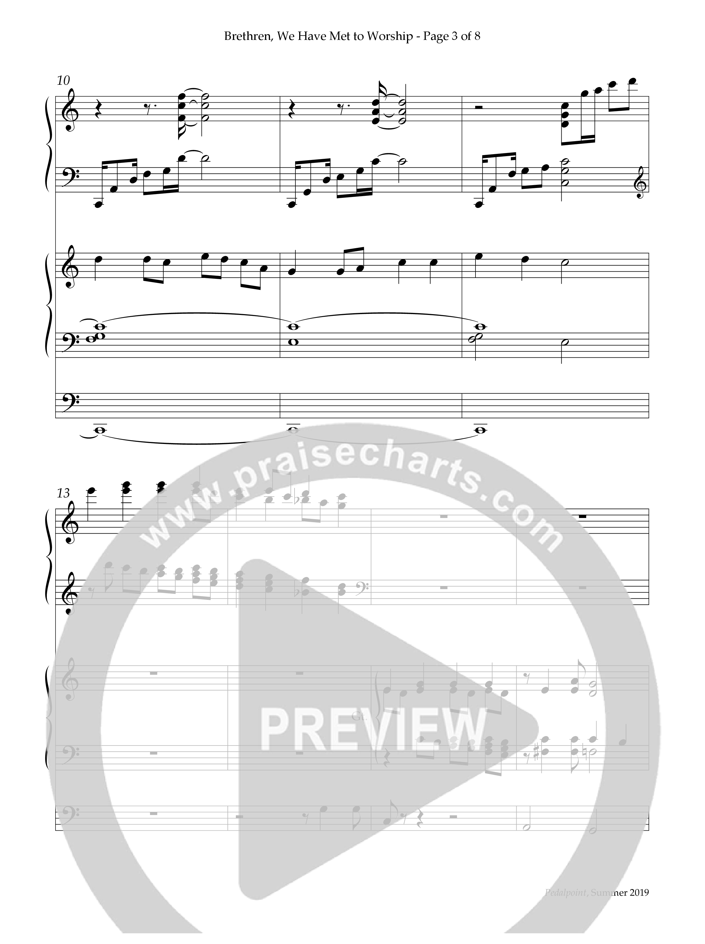 Brethren We Have Met To Worship (with O Worship The King) (Instrumental) Piano-Organ (Lifeway Worship / Arr. Gail Scott / Arr. Richard Kingsmore)