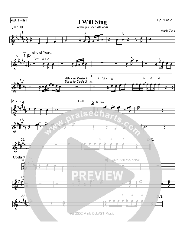 I Will Sing French Horn (Mark Cole)