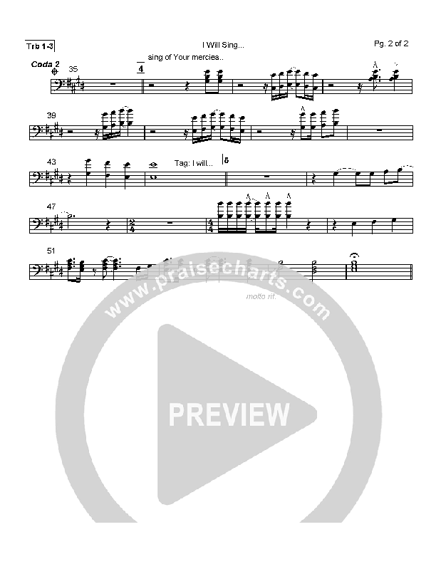 I Will Sing Trombone 1/2/3 (Mark Cole)