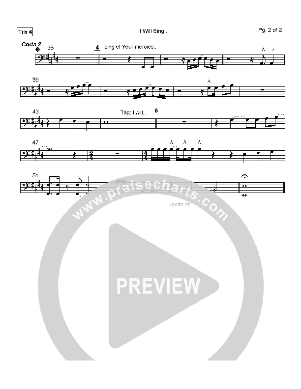 I Will Sing Trombone 4 (Mark Cole)