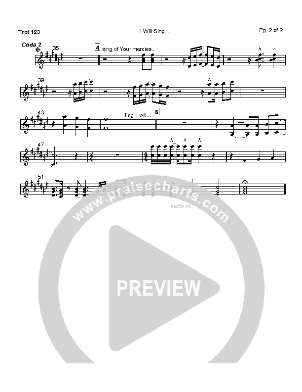 I Will Sing Trumpet 1/2/3 (Mark Cole)