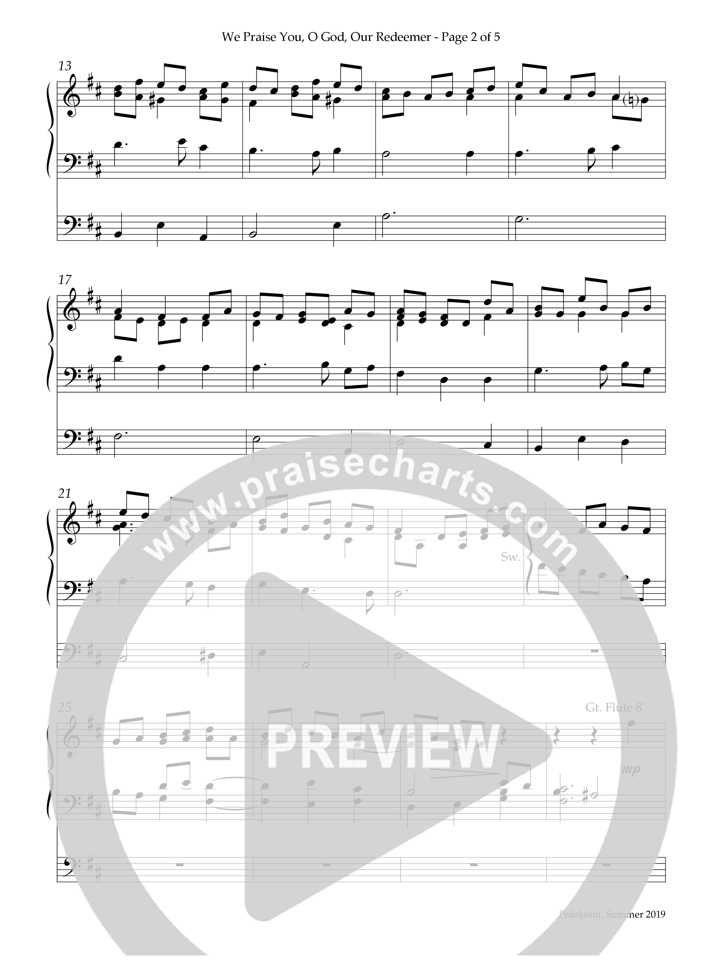 We Praise You O God Our Redeemer (Instrumental) Organ (Lifeway Worship / Arr. Anna Laura Page)