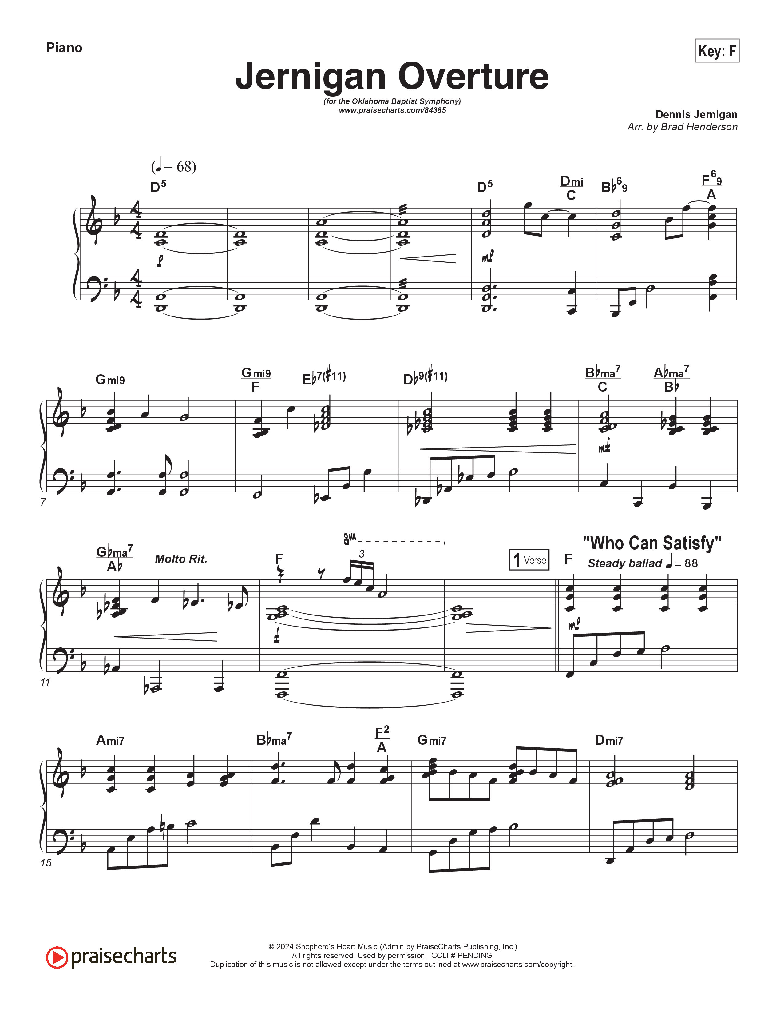 Jernigan Overture Piano Sheet (Brad Henderson)