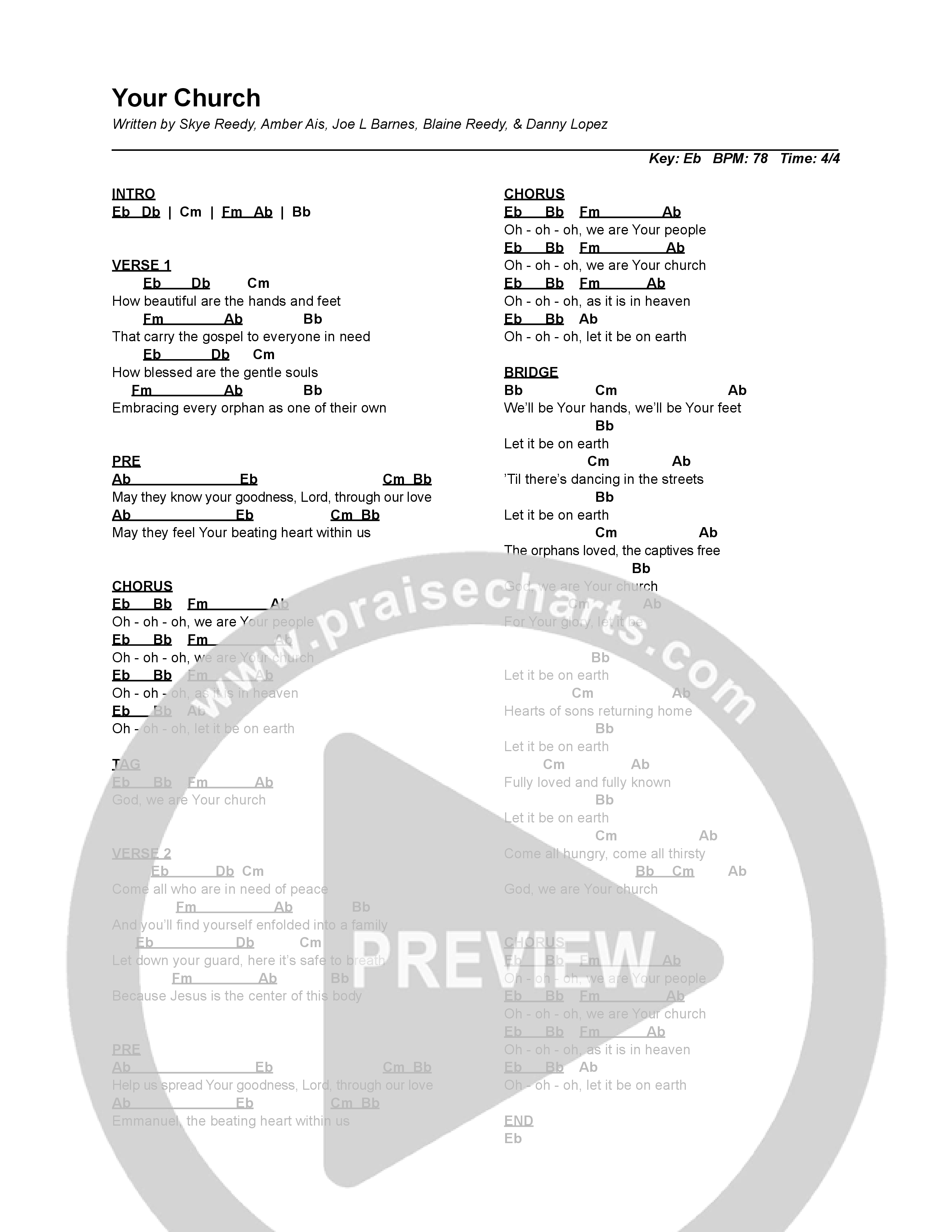 Your Church Chord Chart (Skye Reedy)