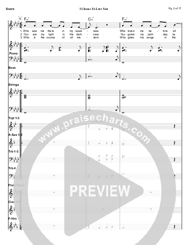 I Choose To Love You Conductor's Score (Mark Cole)