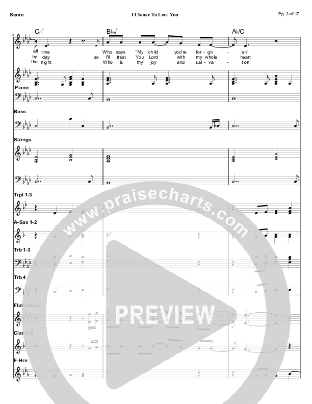 I Choose To Love You Conductor's Score (Mark Cole)