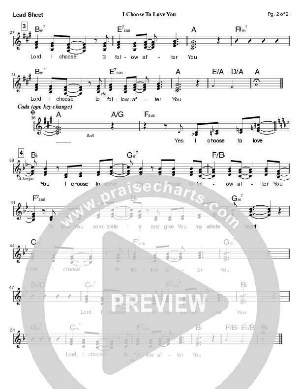 I Choose To Love You Lead Sheet (Mark Cole)
