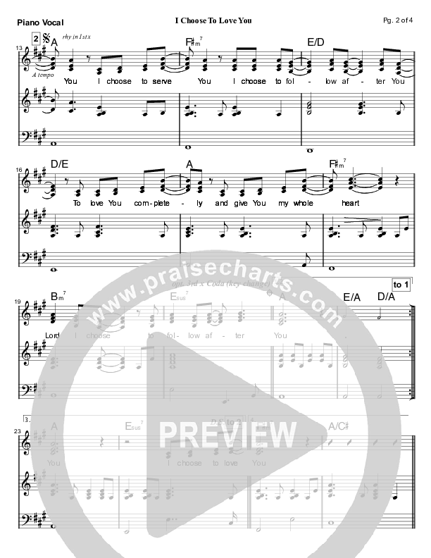 I Choose To Love You Piano/Vocal (Mark Cole)