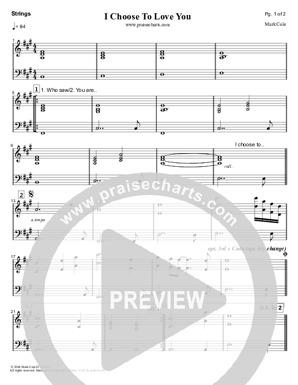 I Choose To Love You Strings (Mark Cole)