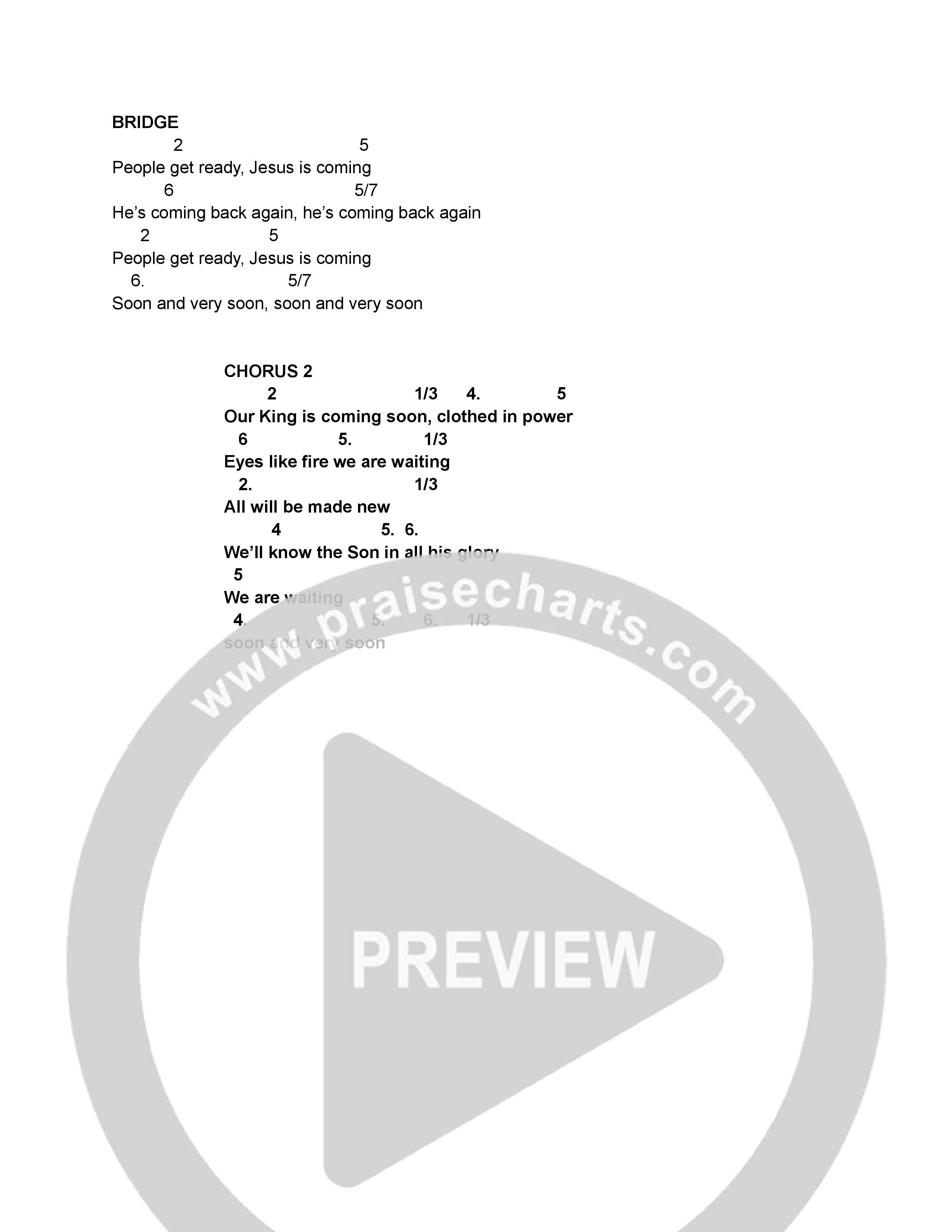 Very Soon Chord Chart (Kory Miller)