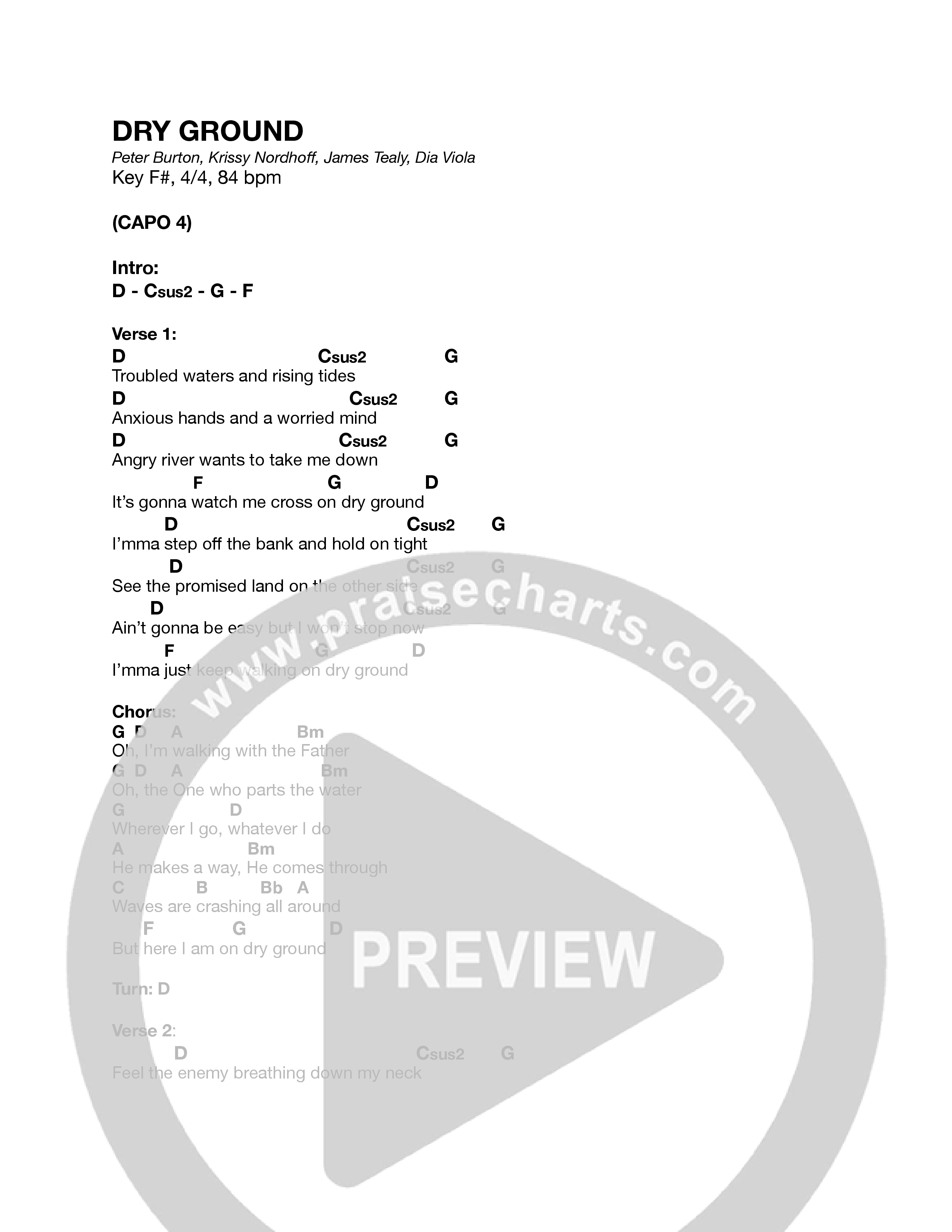 Dry Ground Chord Chart (Peter Burton)
