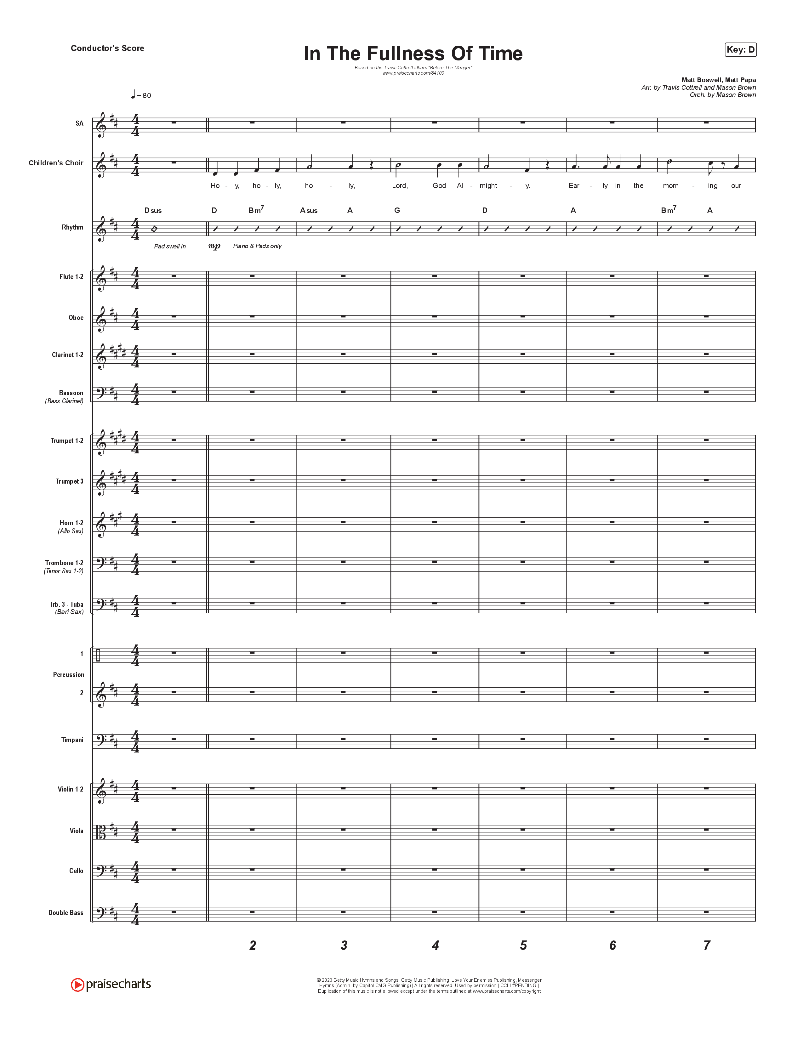 Before The Manger (6 Song Choral Collection) Song 2 (Orchestration) (Travis Cottrell / Cheryl Stark / Brooke Voland / Hannah Kerr / Emily Sill / Arr. Mason Brown)