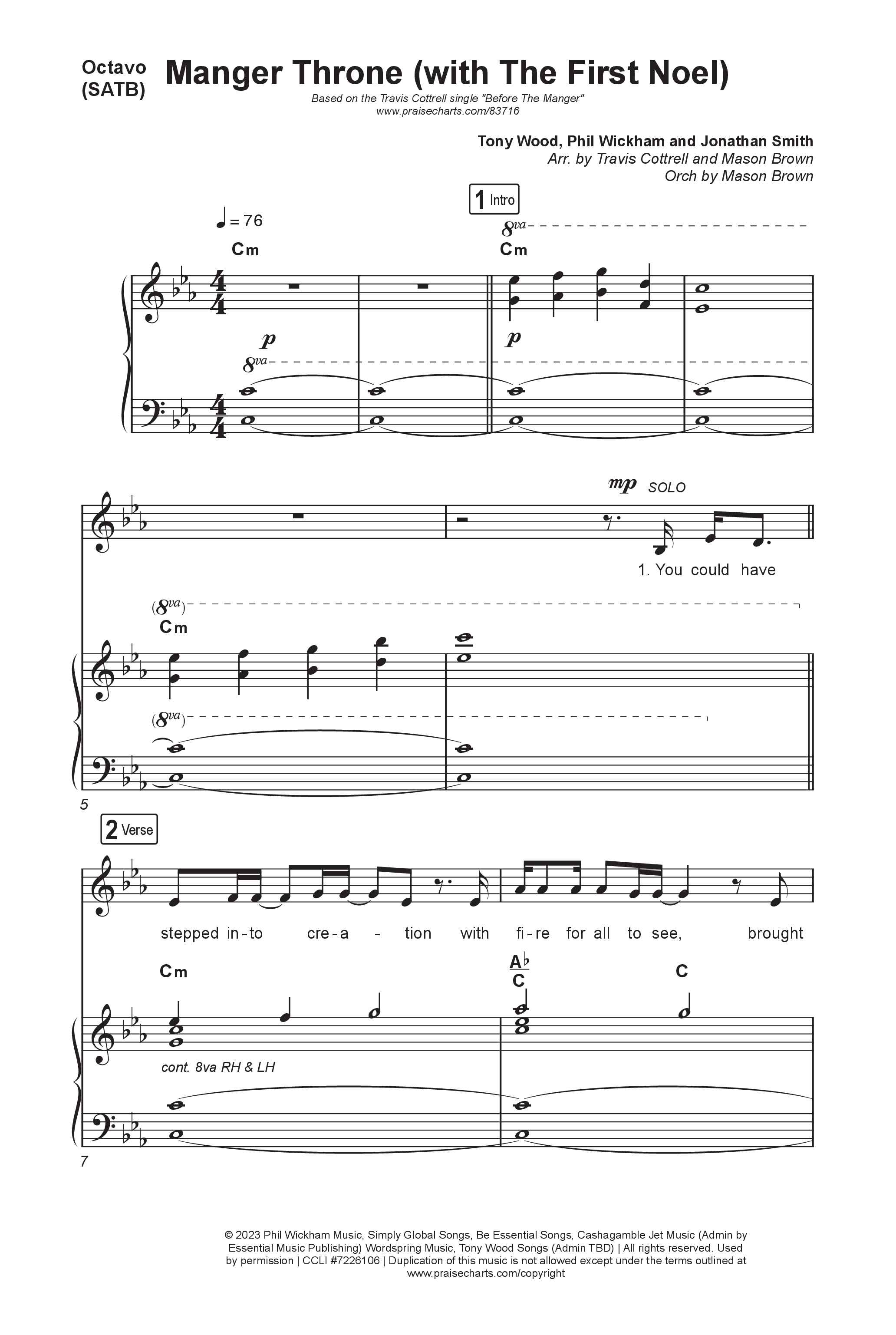 Before The Manger (6 Song Choral Collection) Song 4 (Octavo SATB) (Travis Cottrell / Cheryl Stark / Brooke Voland / Hannah Kerr / Emily Sill / Arr. Mason Brown)