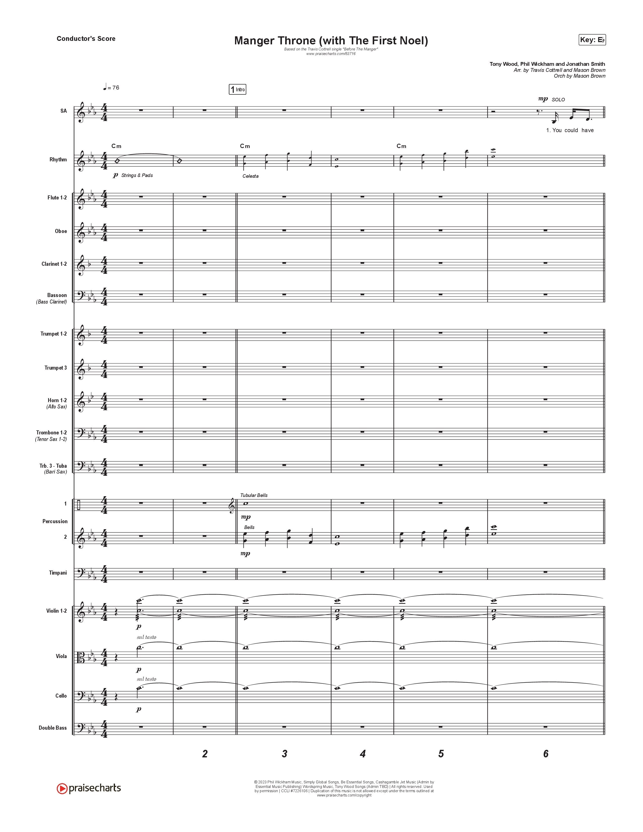 Before The Manger (6 Song Choral Collection) Song 4 (Orchestration) (Travis Cottrell / Cheryl Stark / Brooke Voland / Hannah Kerr / Emily Sill / Arr. Mason Brown)