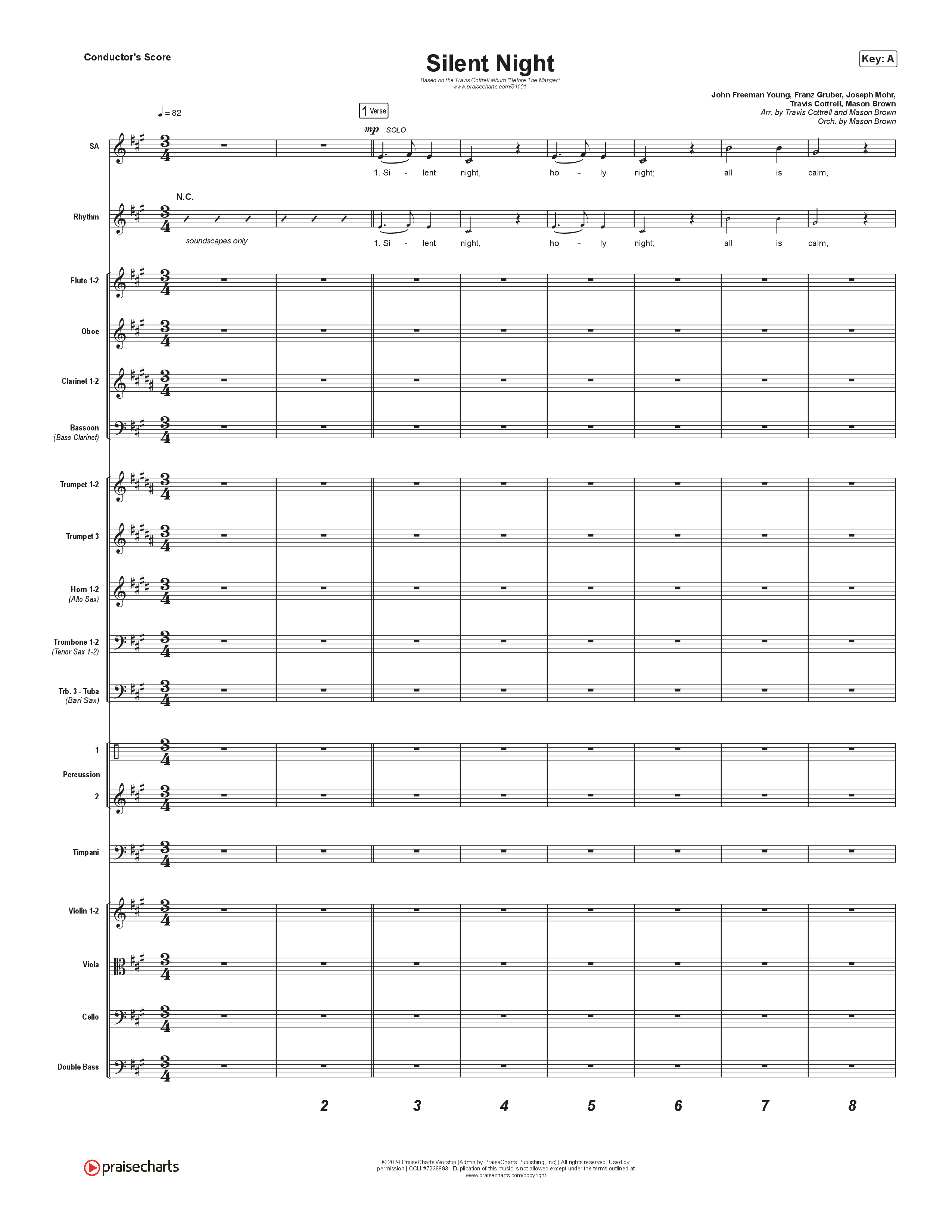 Before The Manger (6 Song Choral Collection) Song 5 (Orchestration) (Travis Cottrell / Cheryl Stark / Brooke Voland / Hannah Kerr / Emily Sill / Arr. Mason Brown)