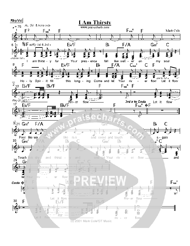 I Am Thirsty Praise Band (Mark Cole)