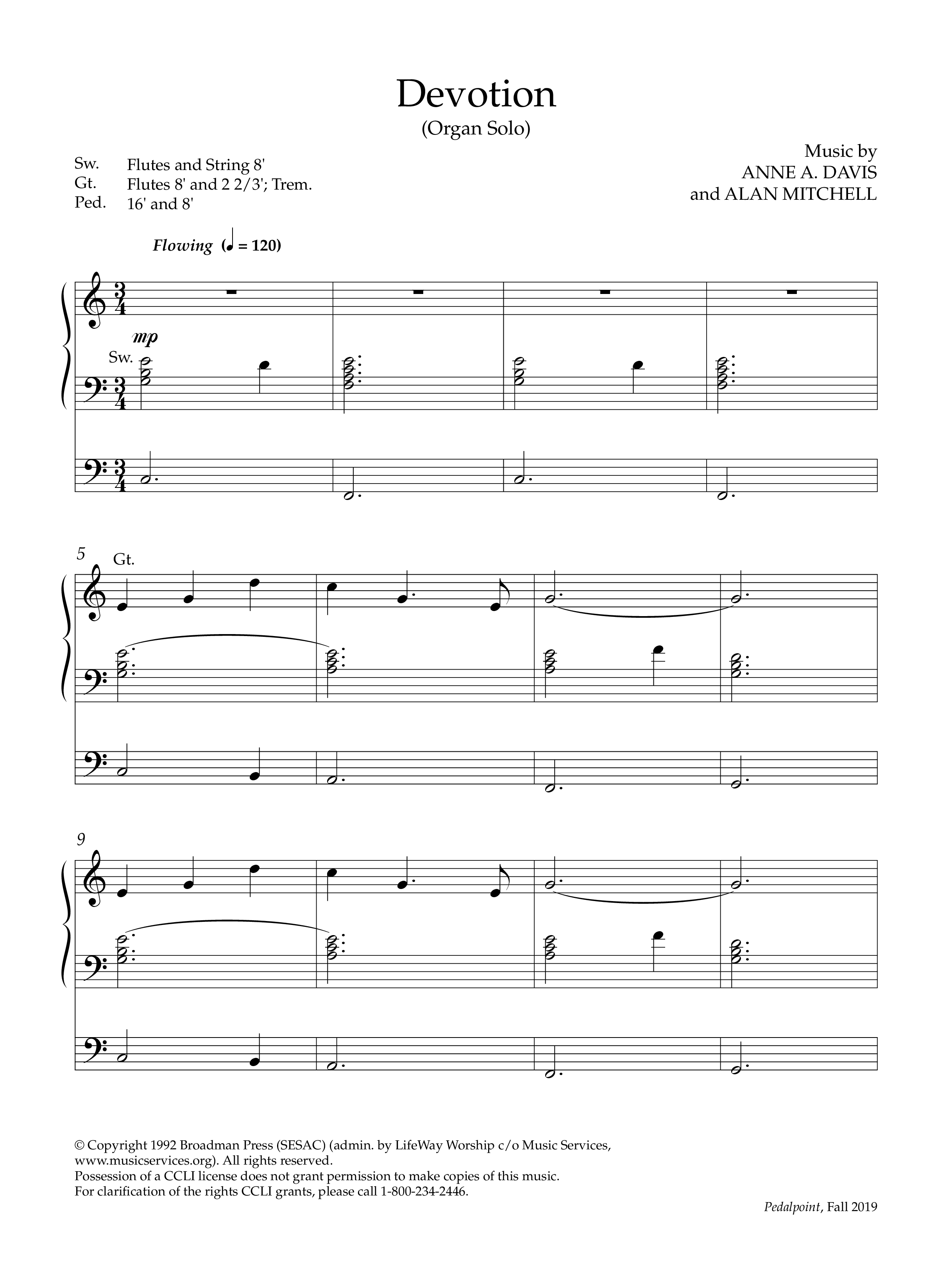 Devotion (Instrumental) Organ (Lifeway Worship / Arr. Alan Mitchell / Arr. Anne A. Davis)