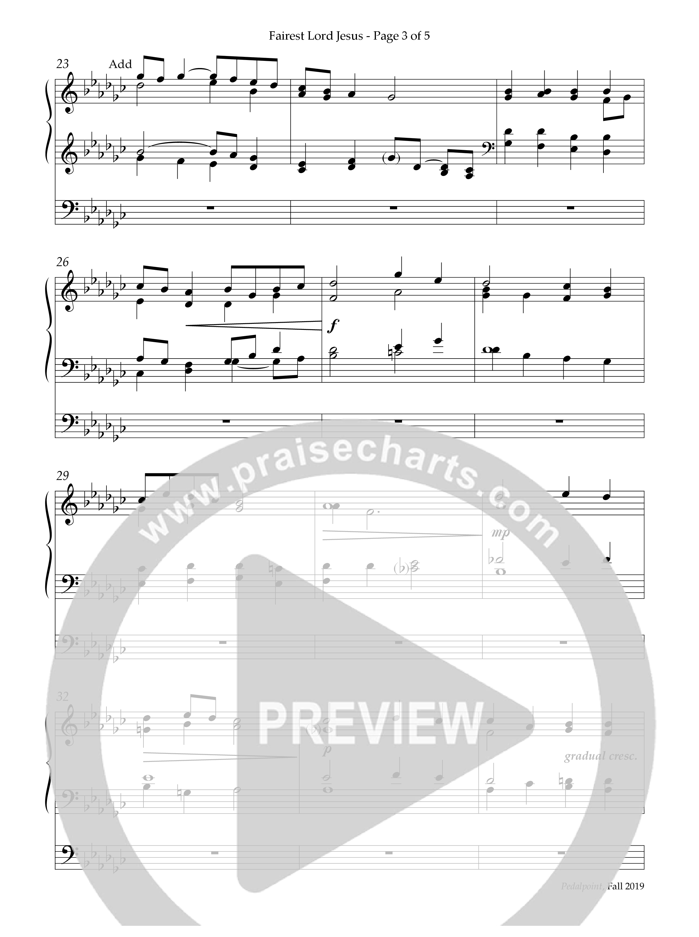 Fairest Lord Jesus (Instrumental) Organ (Lifeway Worship / Arr. Anna Laura Page)