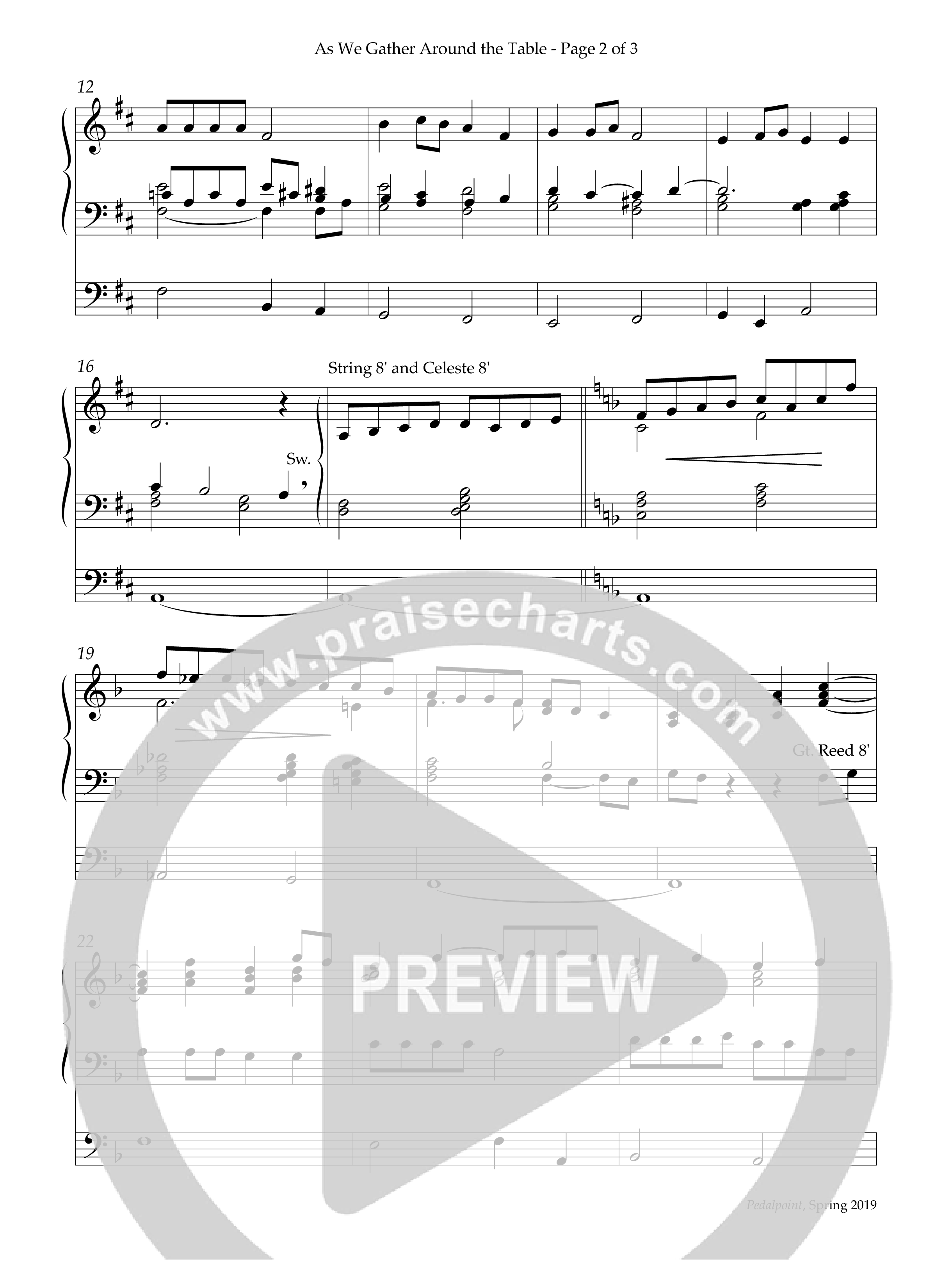 As We Gather Around The Table (Instrumental) Organ (Lifeway Worship / Arr. Anna Laura Page)