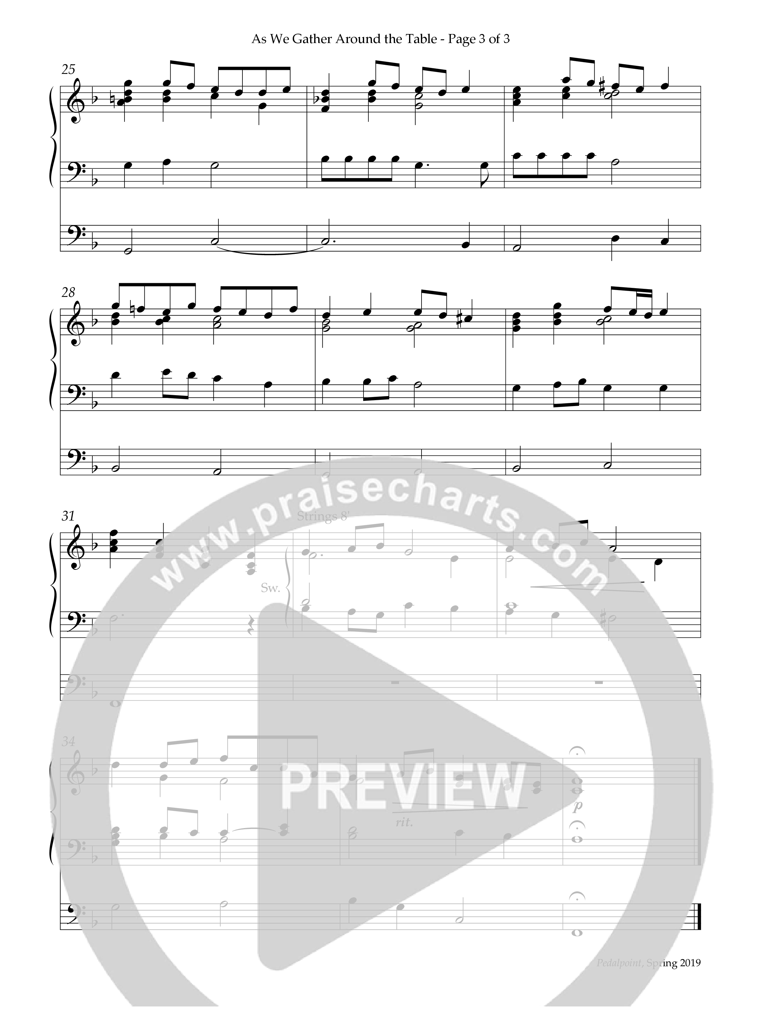 As We Gather Around The Table (Instrumental) Organ (Lifeway Worship / Arr. Anna Laura Page)