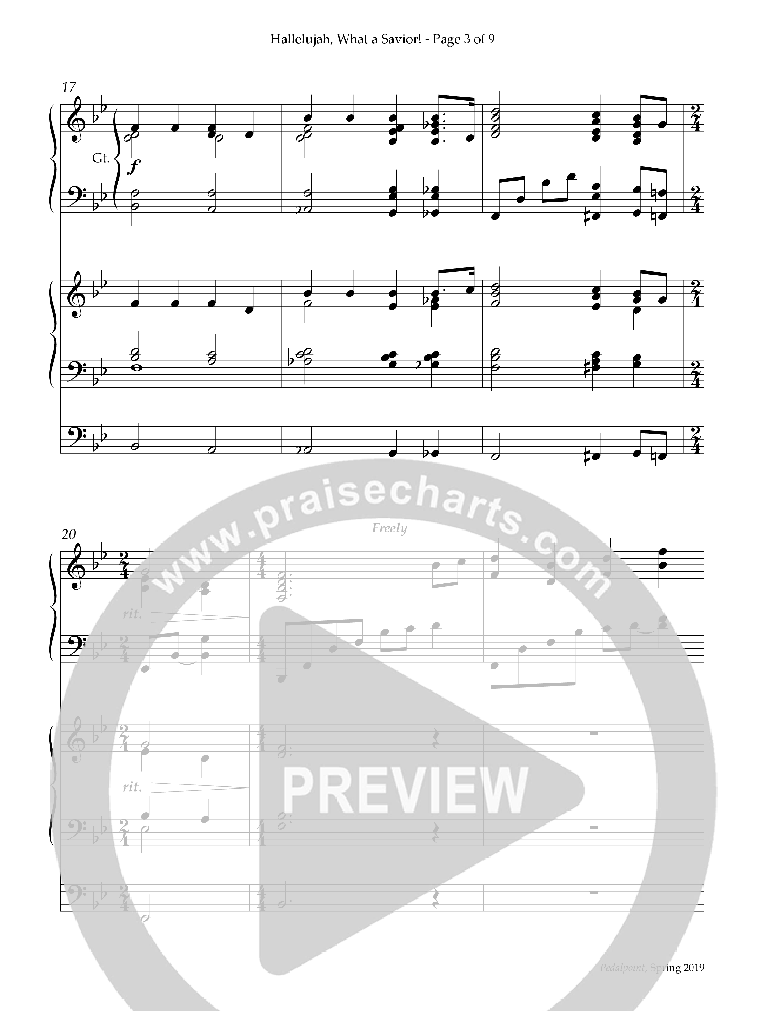 Hallelujah What A Savior (Instrumental) Piano-Organ (Lifeway Worship / Arr. Don Phillips)