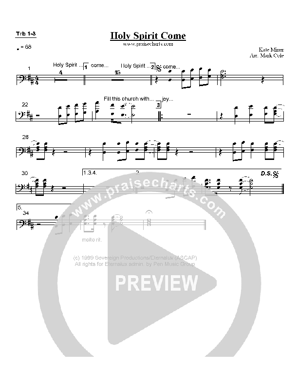 Holy Spirit Come Trombone 1/2/3 (Rita Springer)