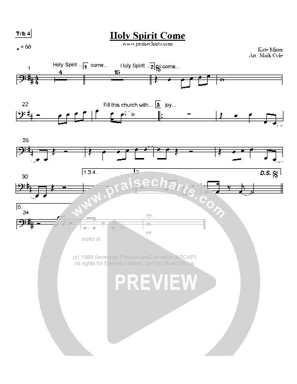 Holy Spirit Come Trombone 4 (Rita Springer)