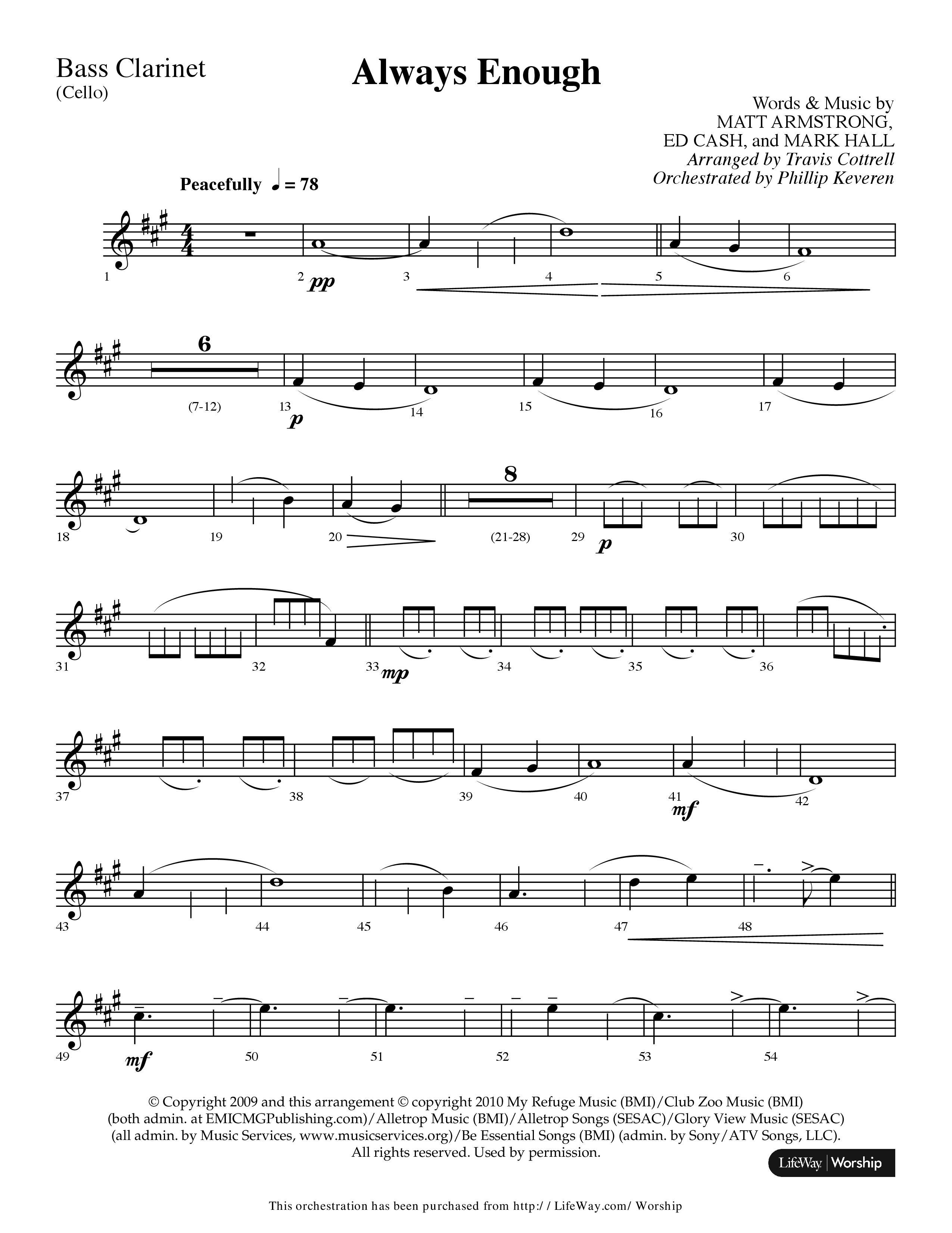 Always Enough (Choral Anthem SATB) Bass Clarinet (Lifeway Choral / Arr. Travis Cottrell / Orch. Phillip Keveren)