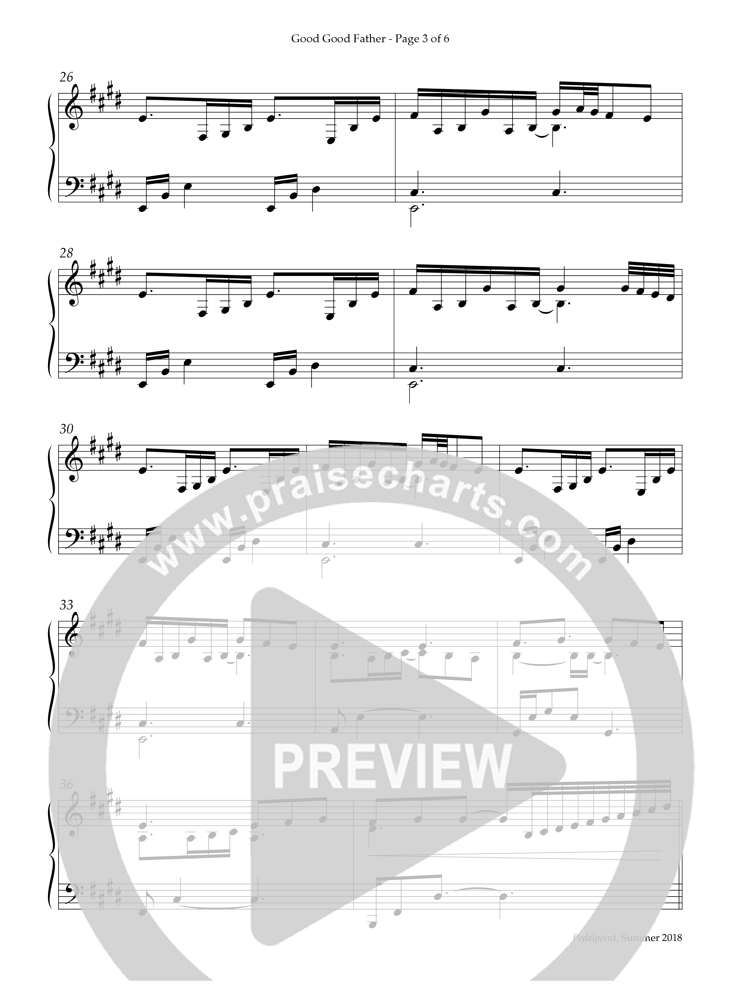 Good Good Father (Instrumental) Piano Solo (Lifeway Worship / Arr. Bill Wolaver)