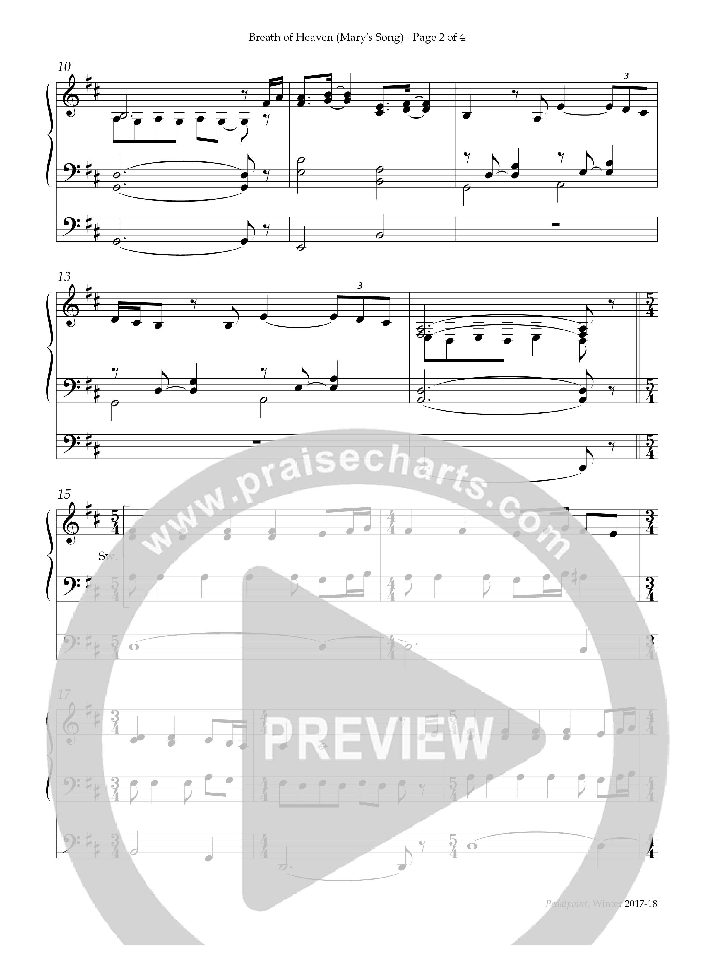 Breath Of Heaven (Mary's Song) (Instrumental) Organ (Lifeway Worship / Arr. Keith Christopher)